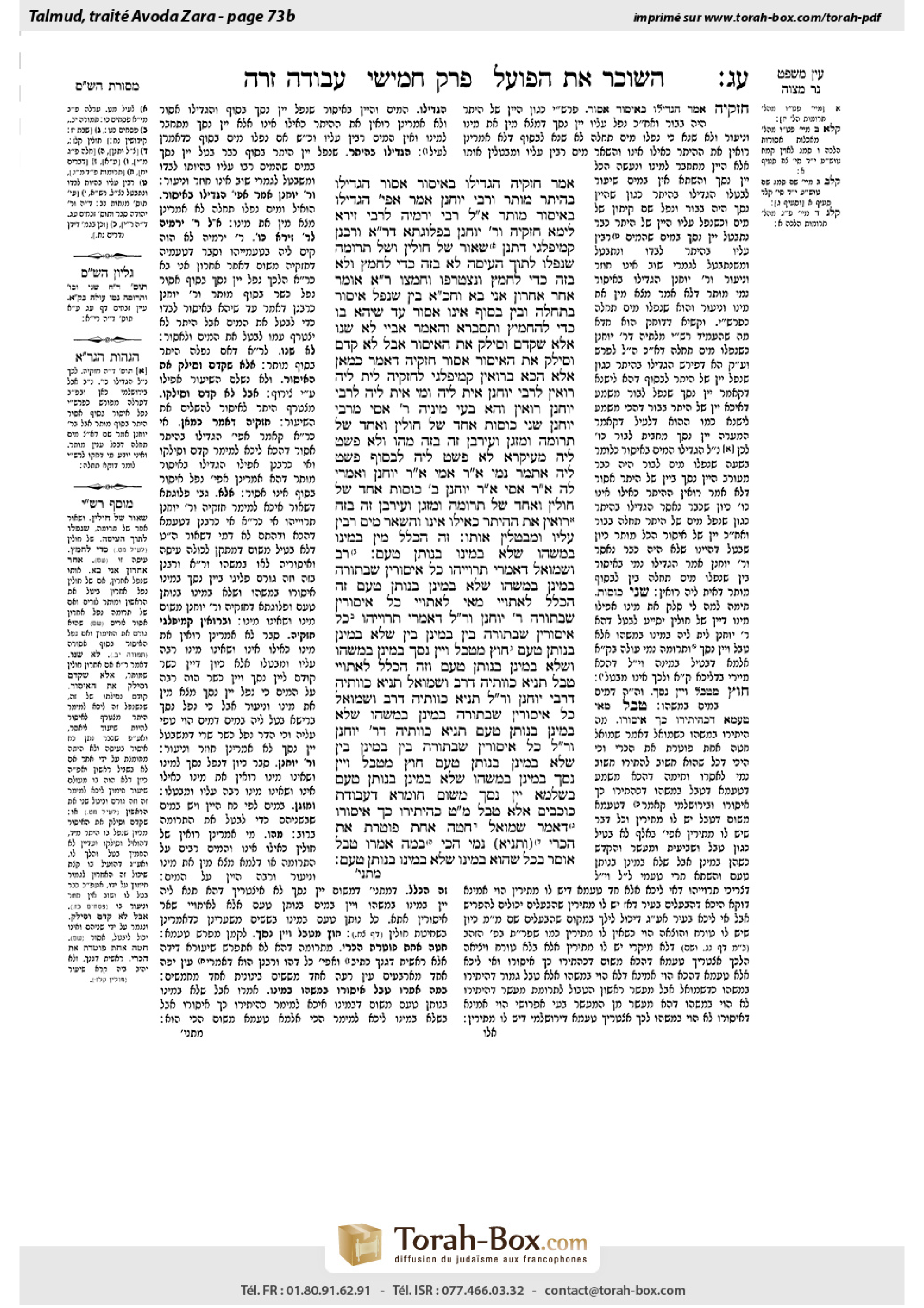 Torah-Box scan of Avodah Zarah 73b