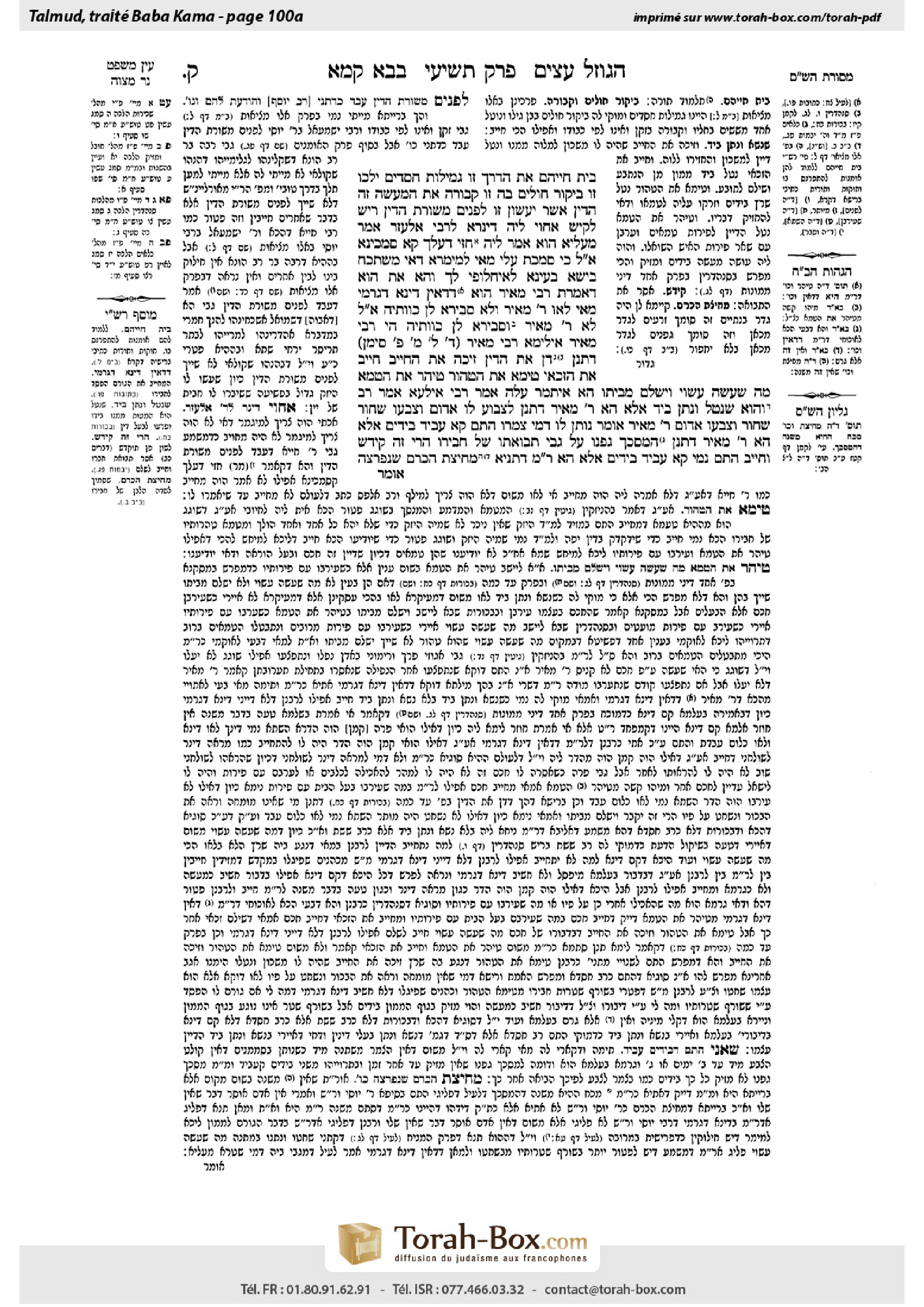Torah-Box scan of Bava Kamma 100a