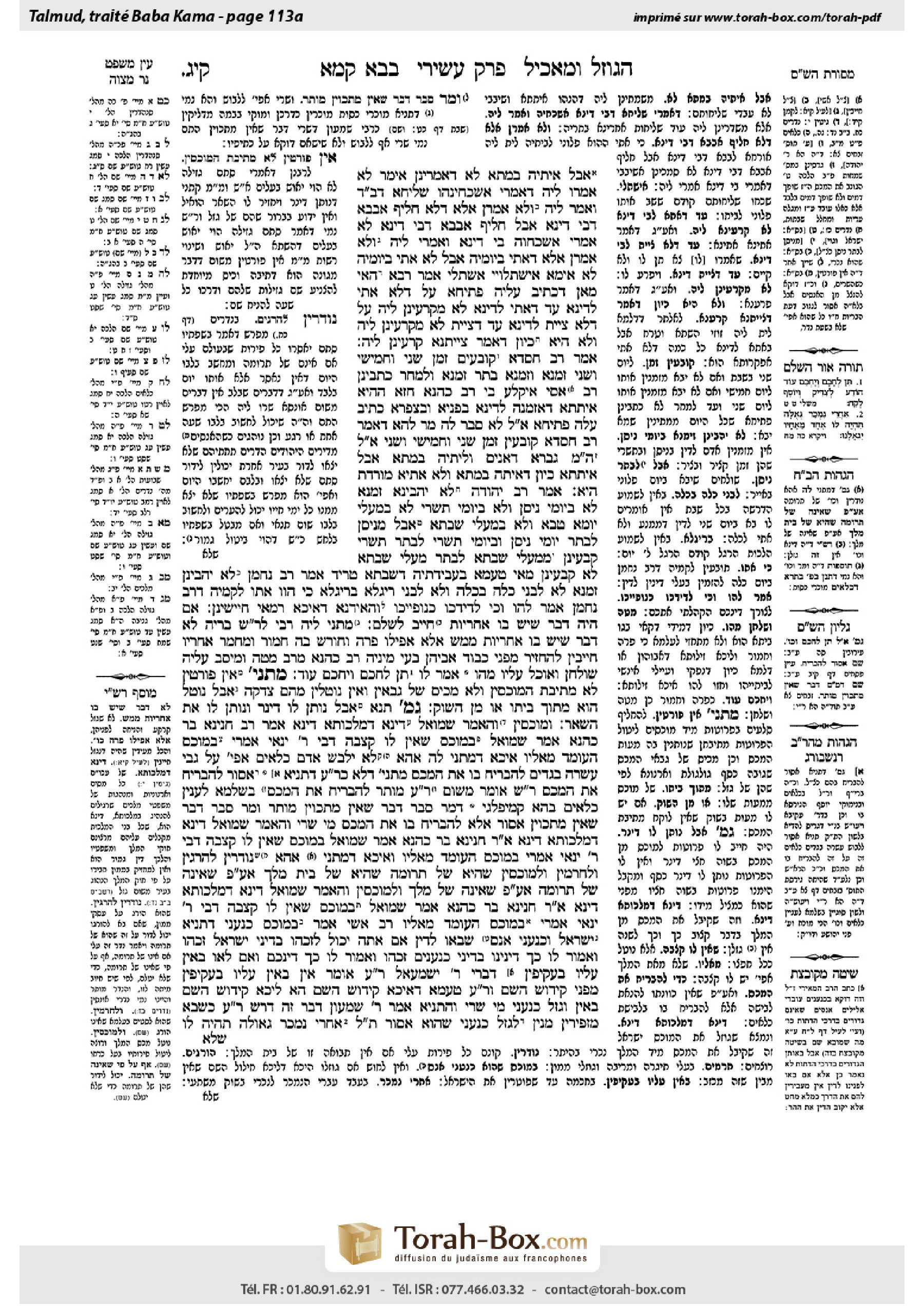 Torah-Box scan of Bava Kamma 113a