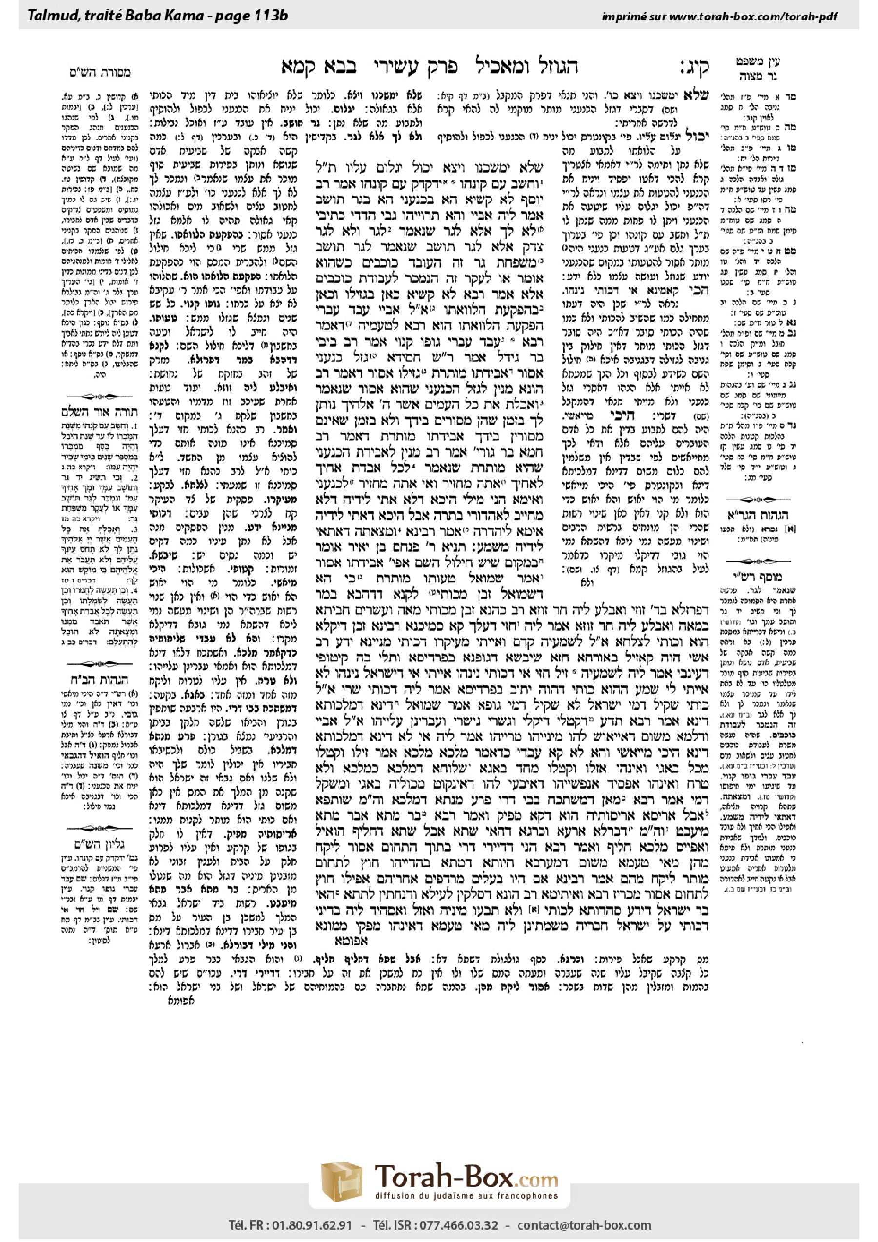 Torah-Box scan of Bava Kamma 113b
