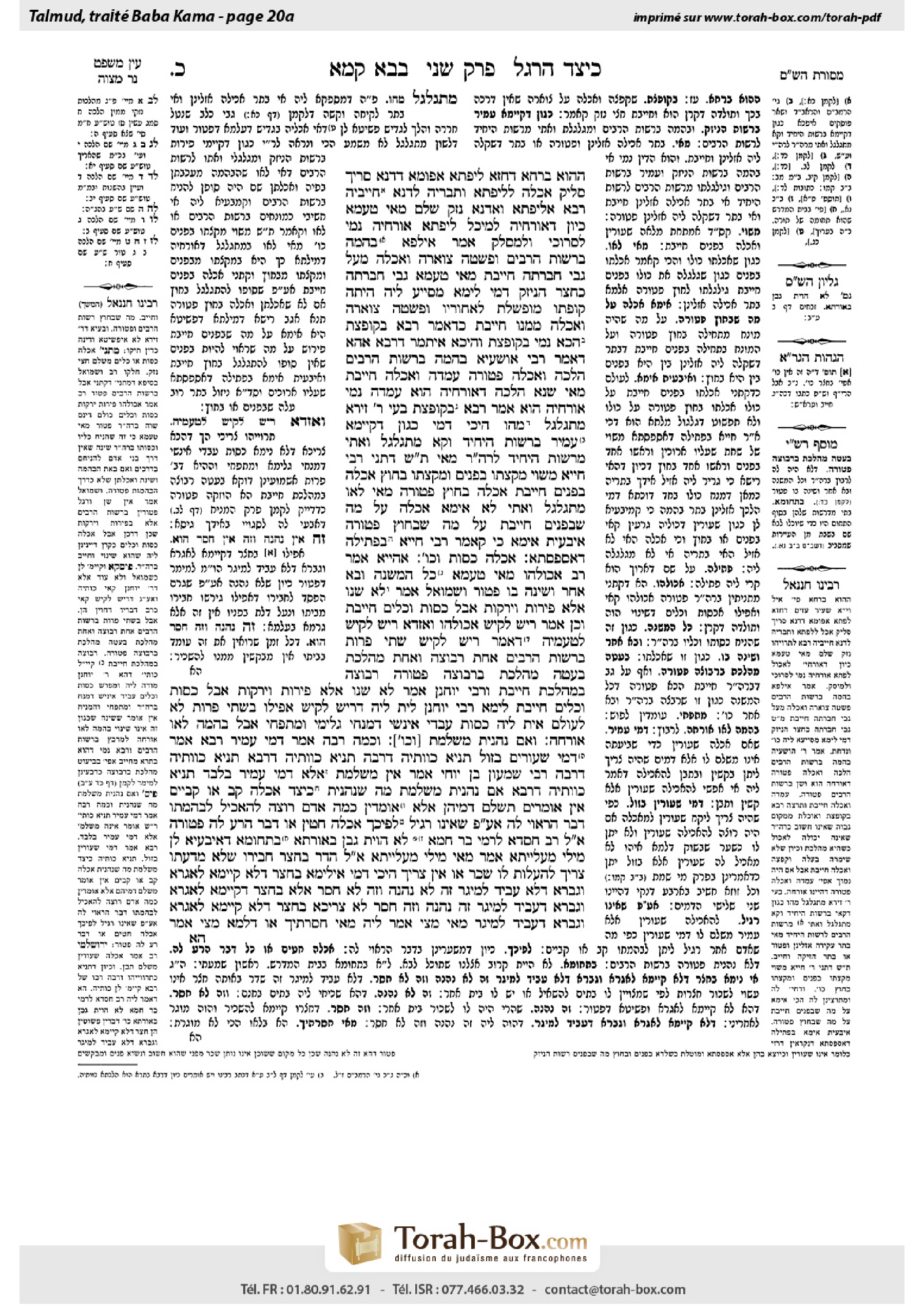 Torah-Box scan of Bava Kamma 20a