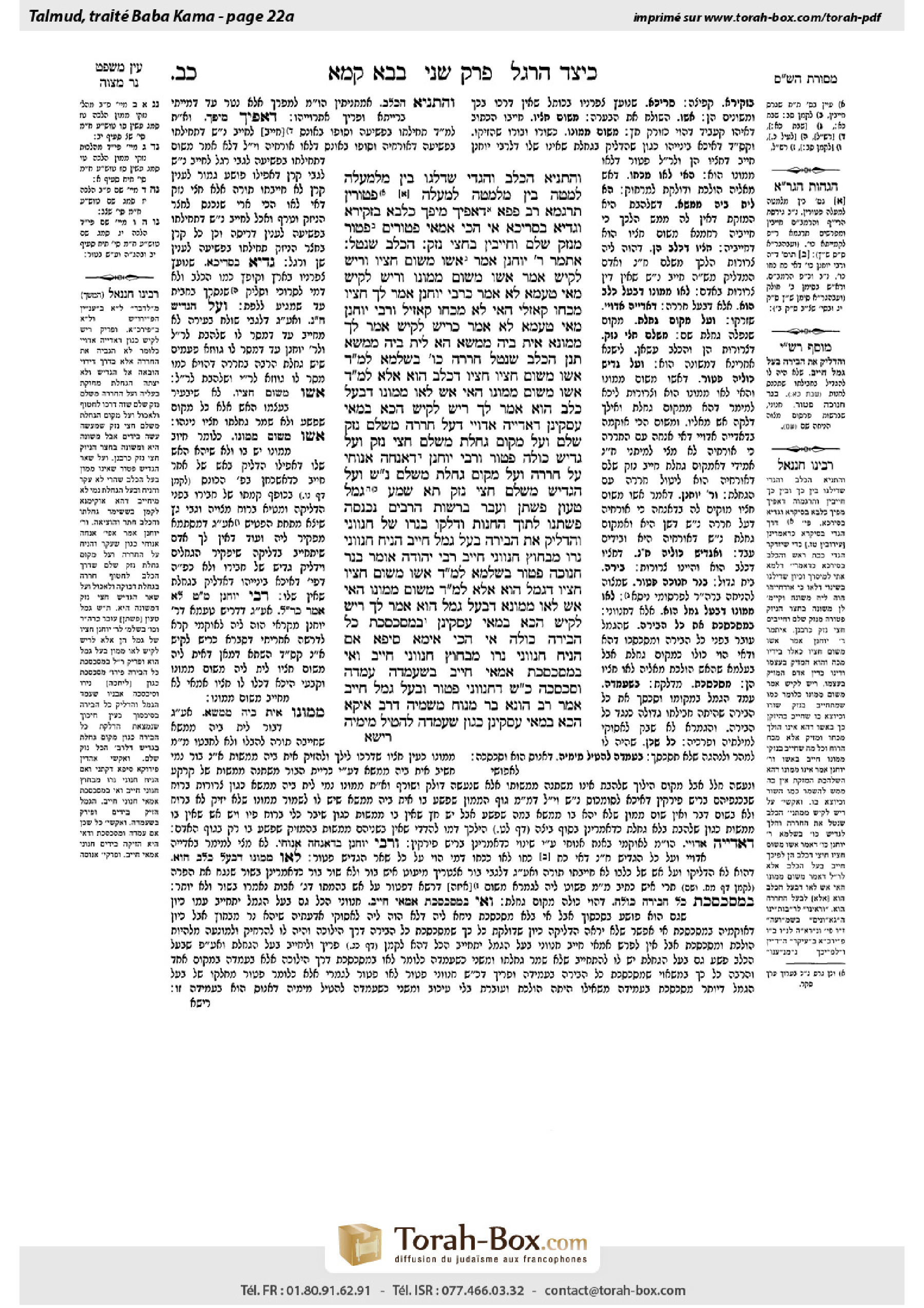Torah-Box scan of Bava Kamma 22a