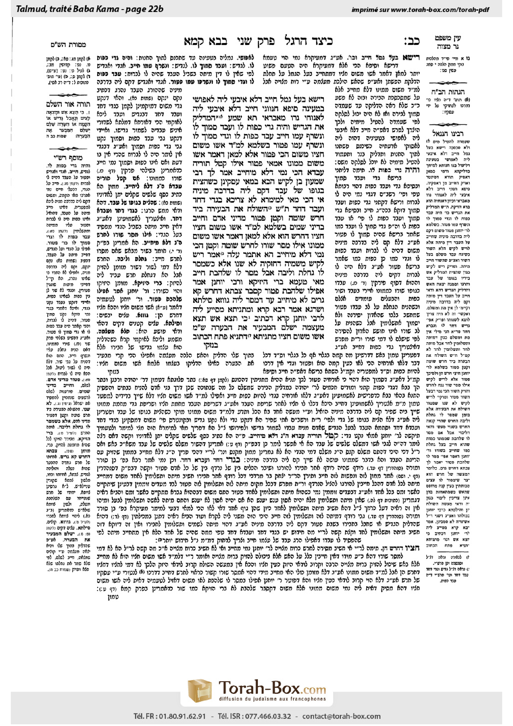 Torah-Box scan of Bava Kamma 22b