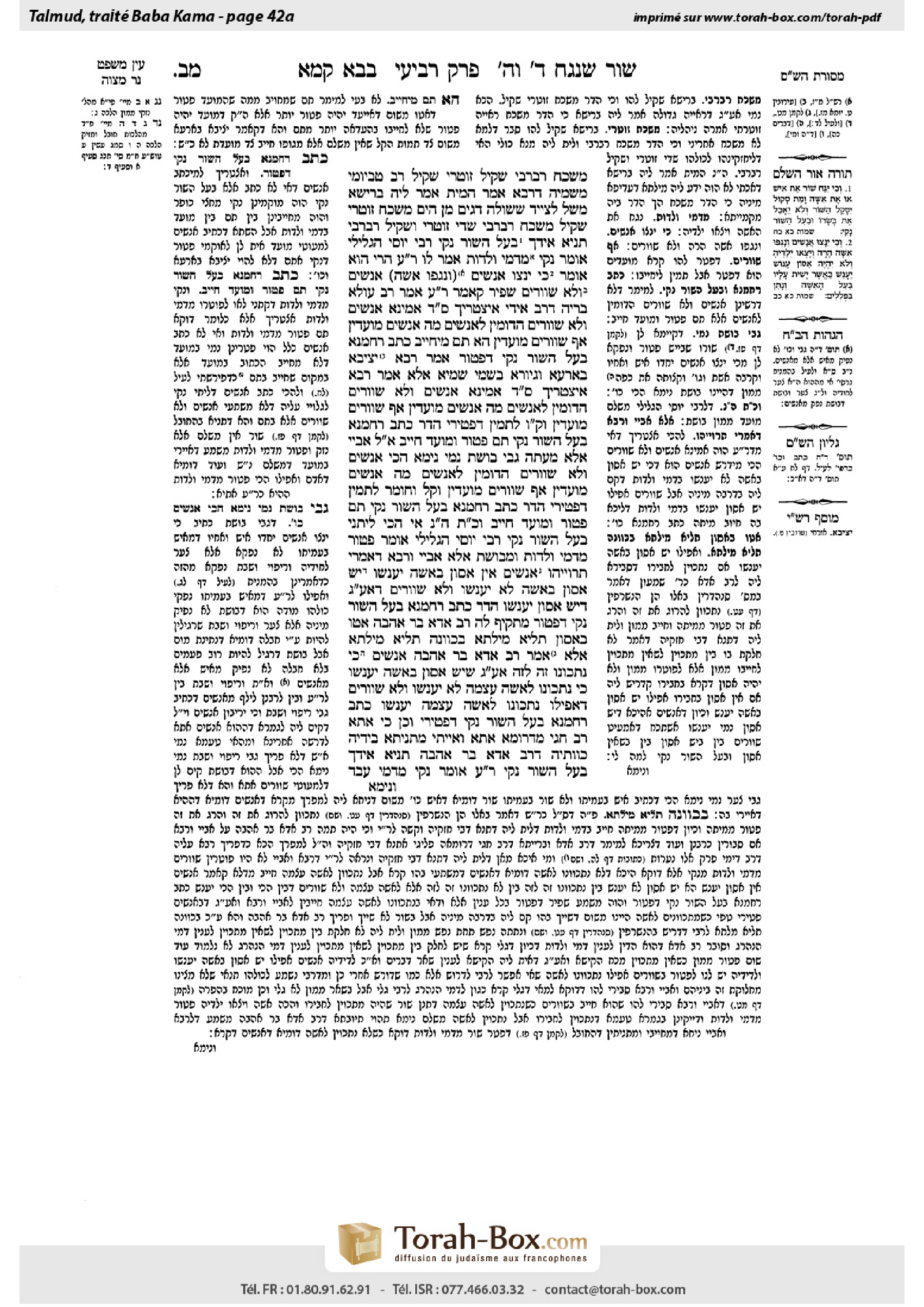 Torah-Box scan of Bava Kamma 42a