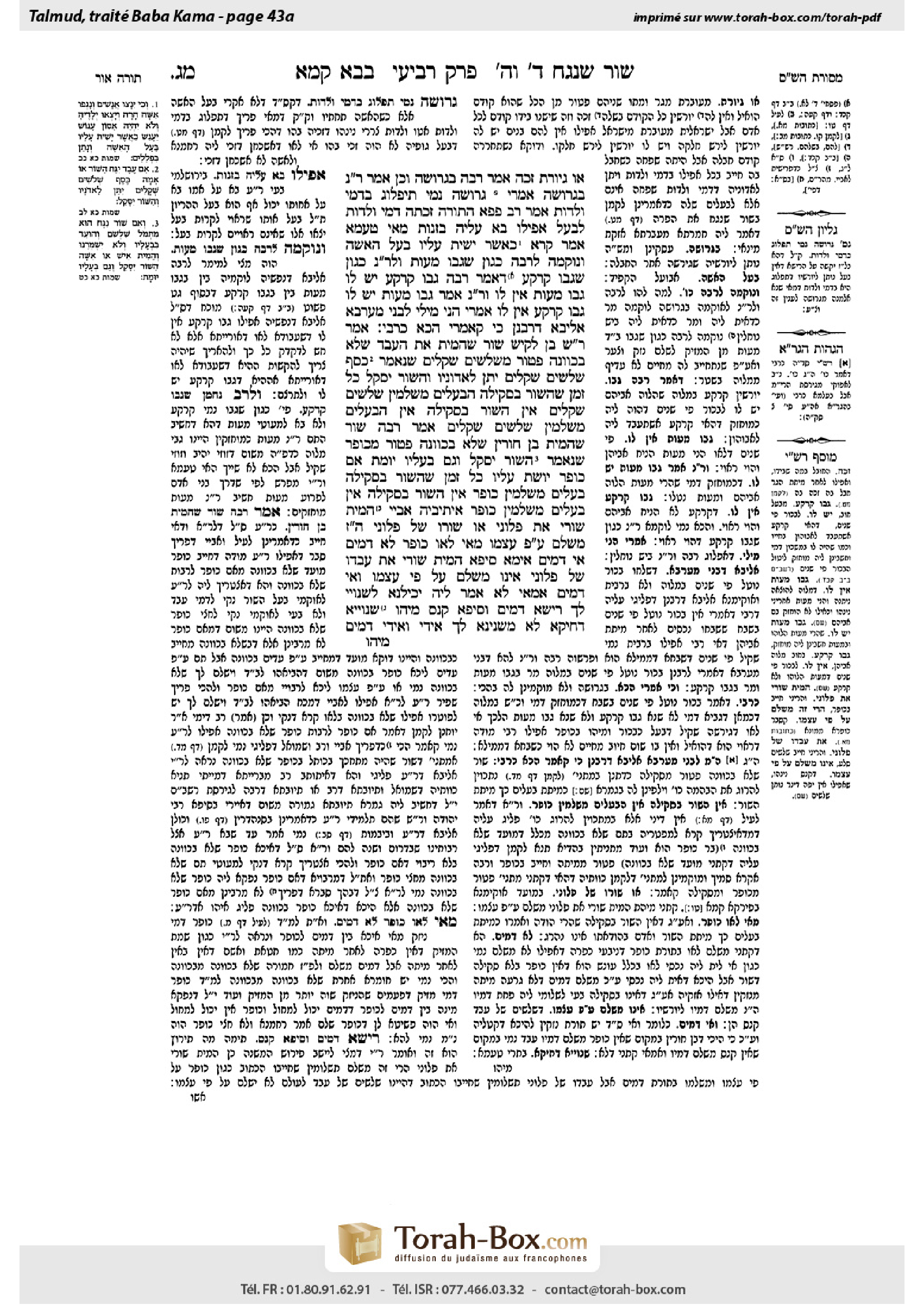 Torah-Box scan of Bava Kamma 43a