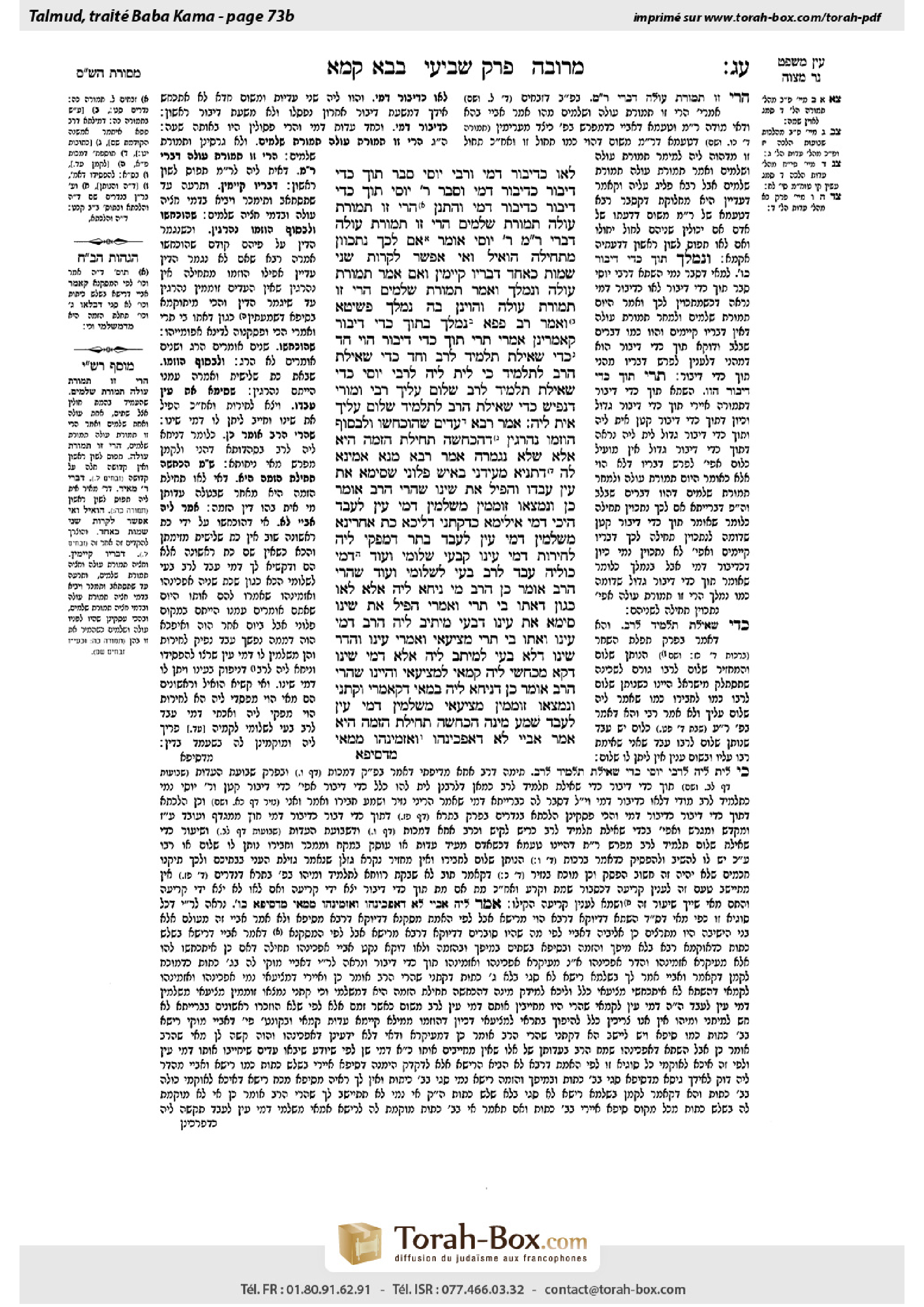 Torah-Box scan of Bava Kamma 73b