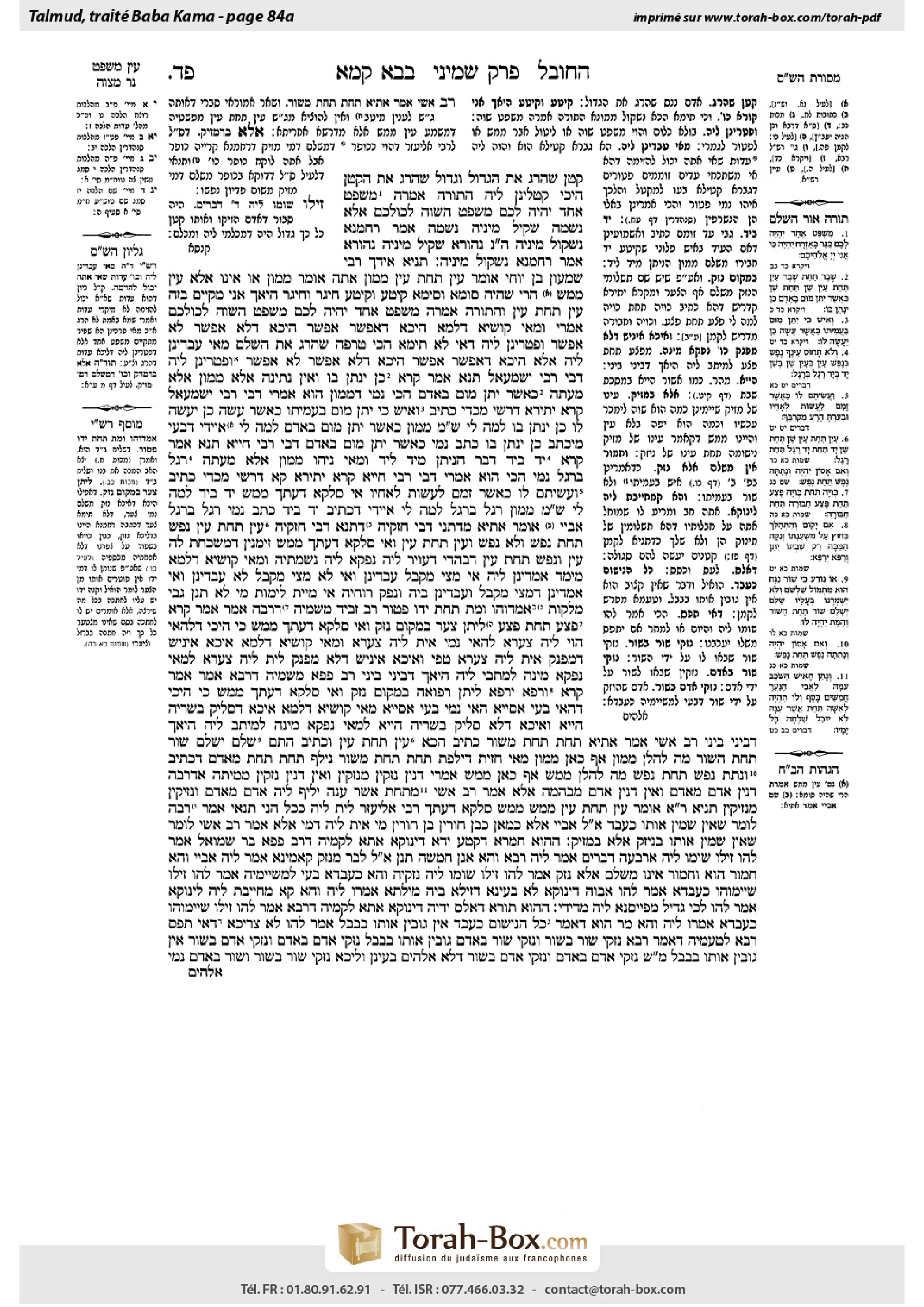 Torah-Box scan of Bava Kamma 84a