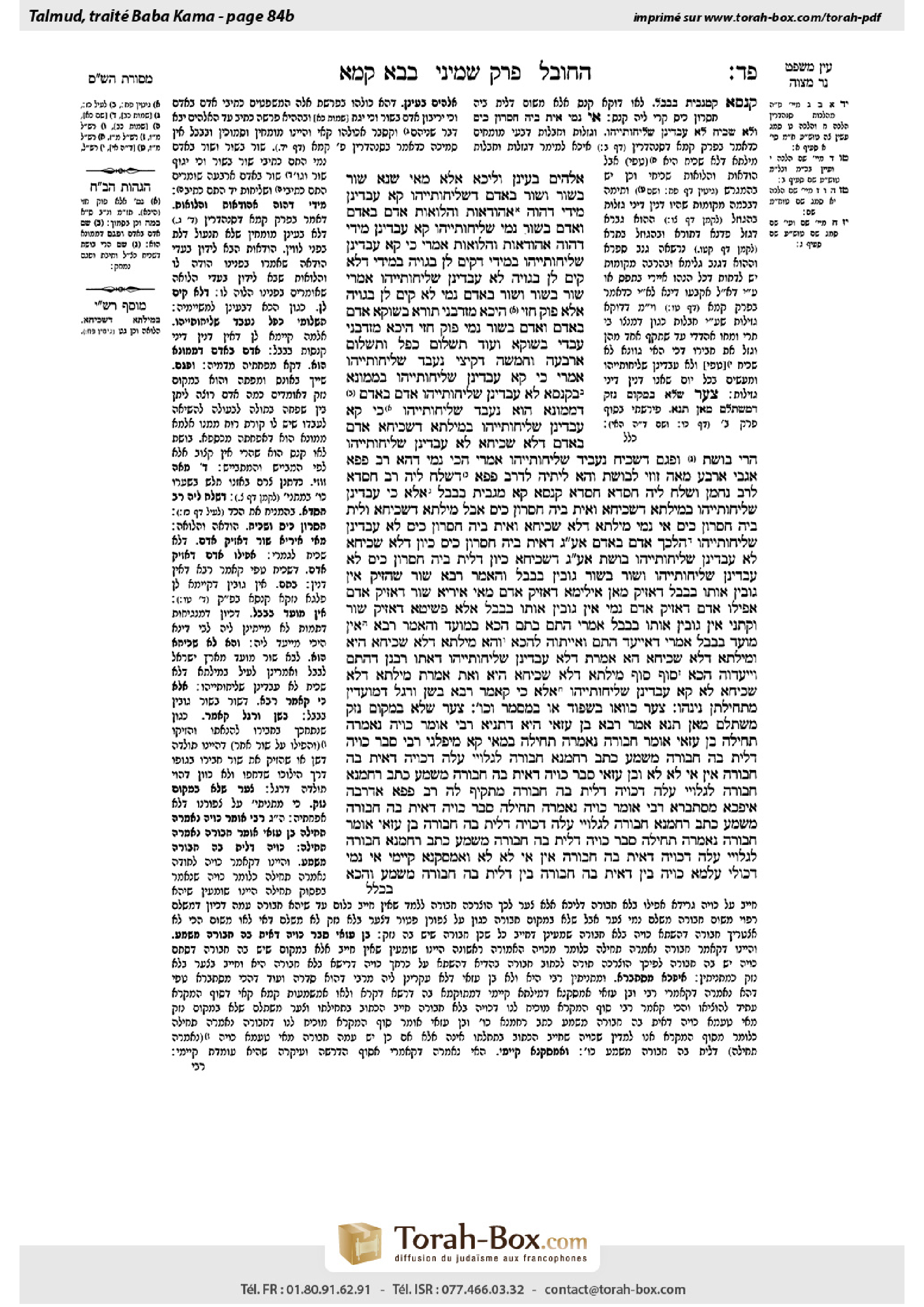 Torah-Box scan of Bava Kamma 84b