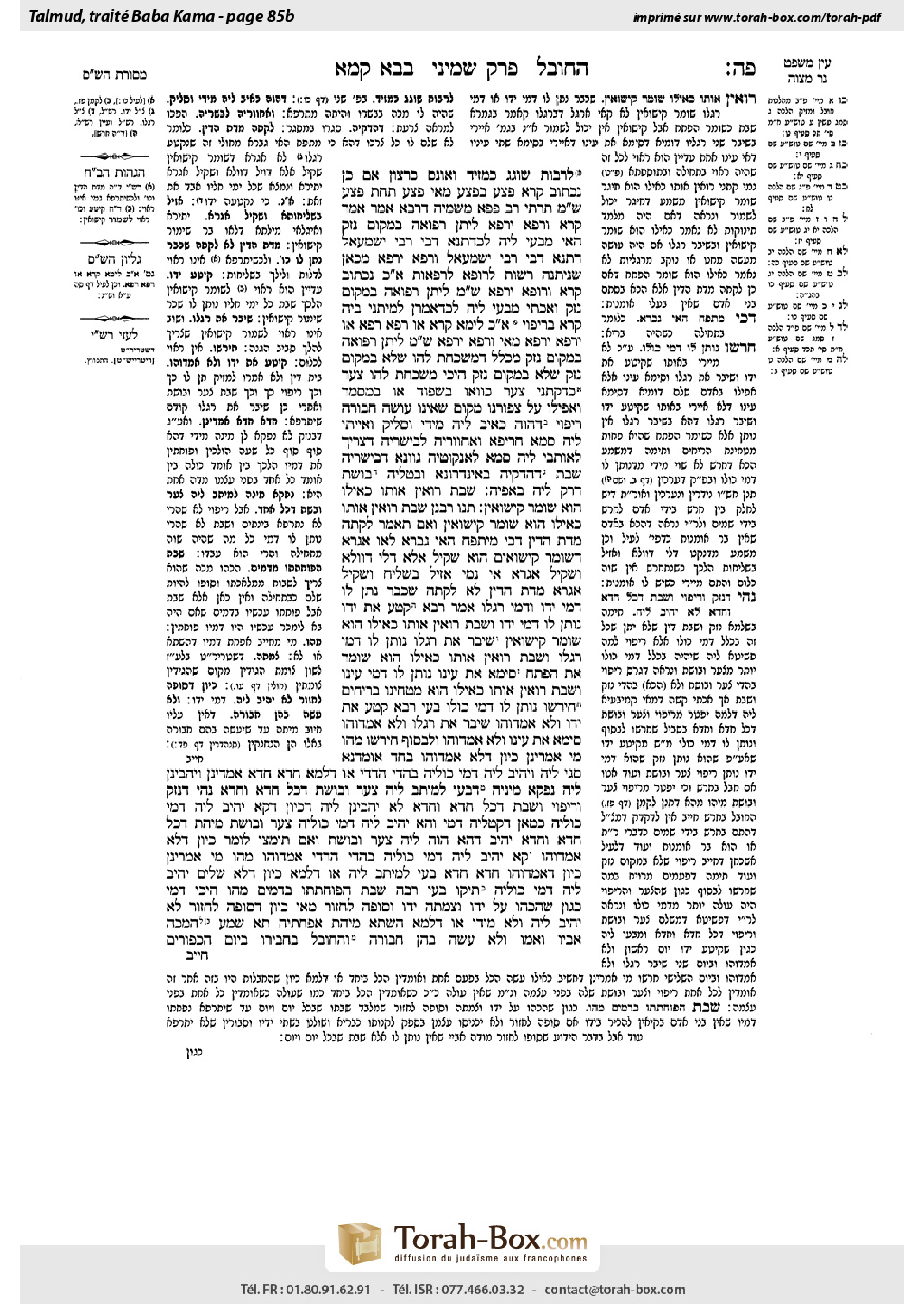 Torah-Box scan of Bava Kamma 85b