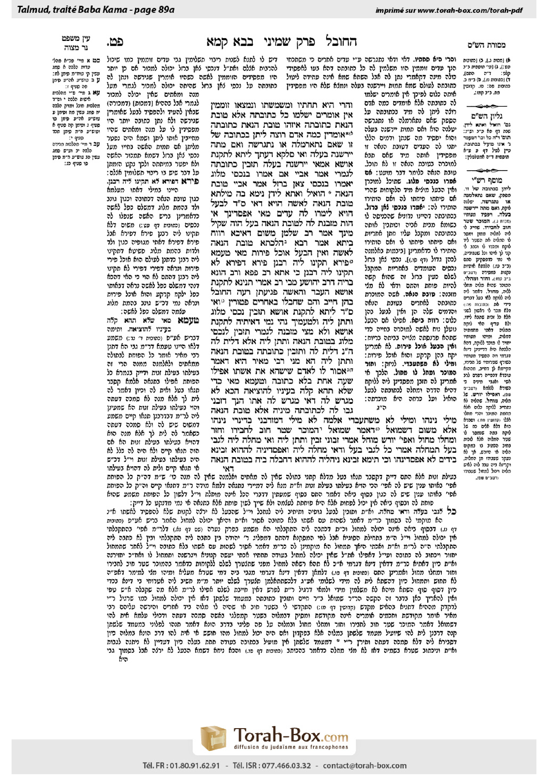 Torah-Box scan of Bava Kamma 89a