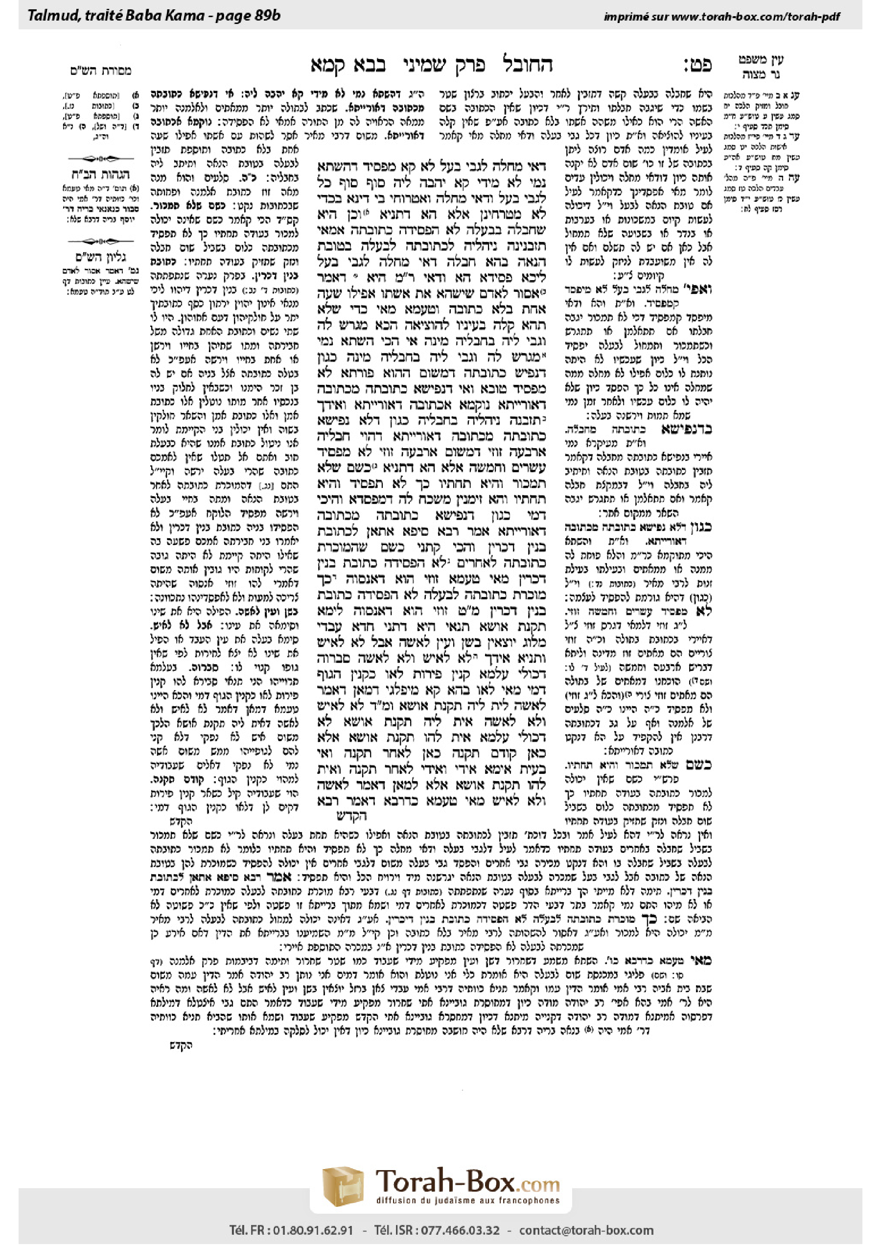 Torah-Box scan of Bava Kamma 89b