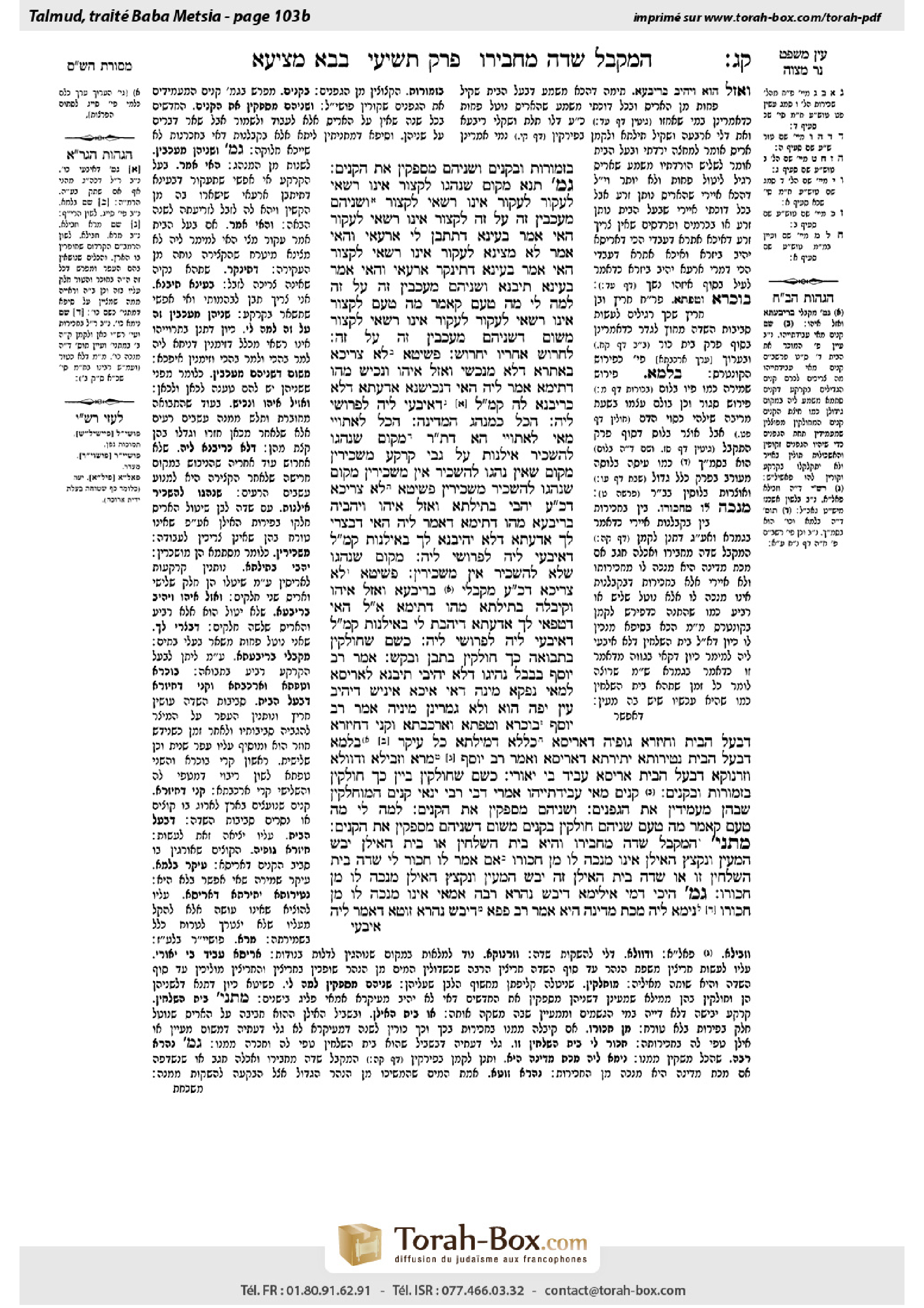Torah-Box scan of Bava Metzia 103b