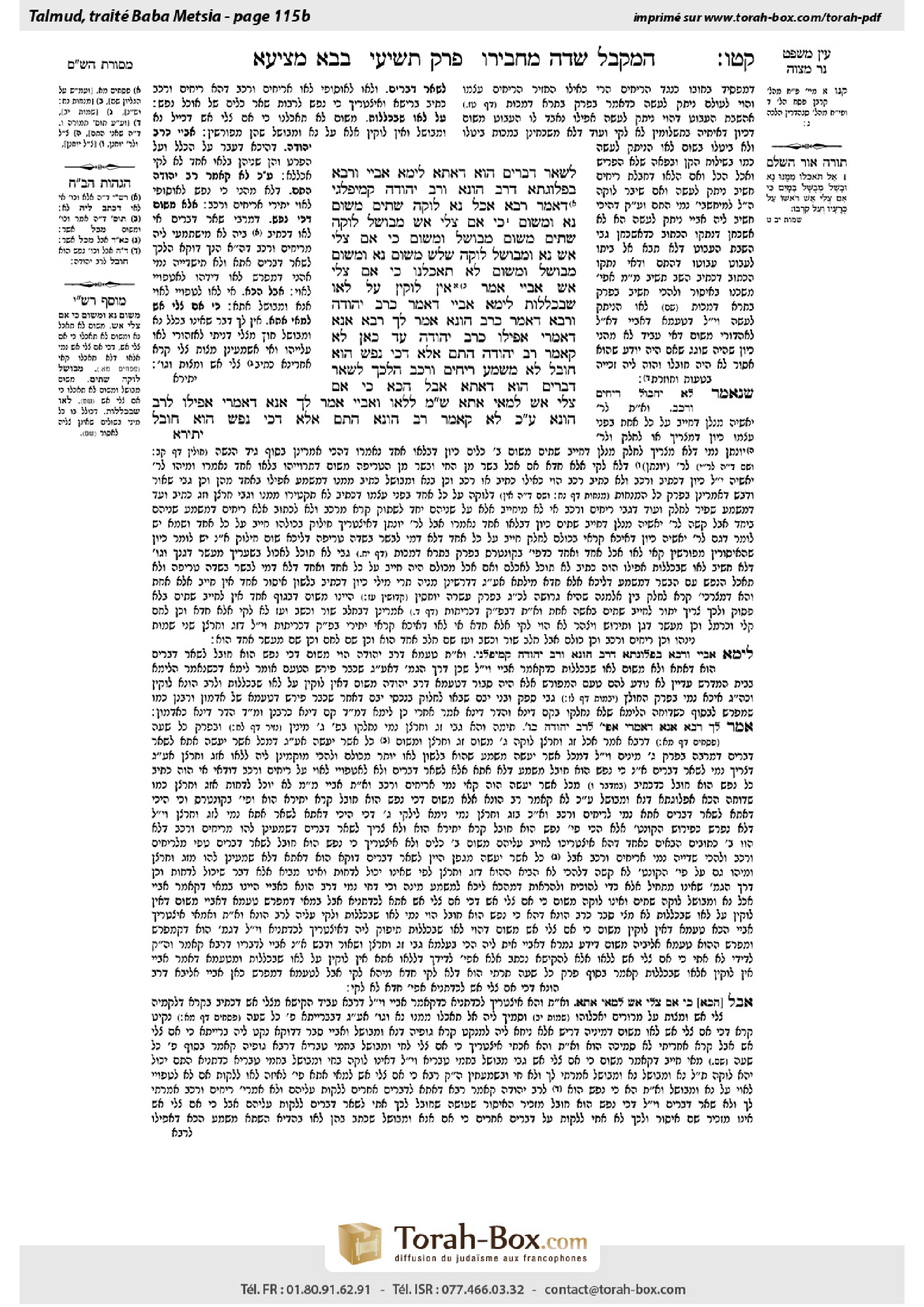 Torah-Box scan of Bava Metzia 115b