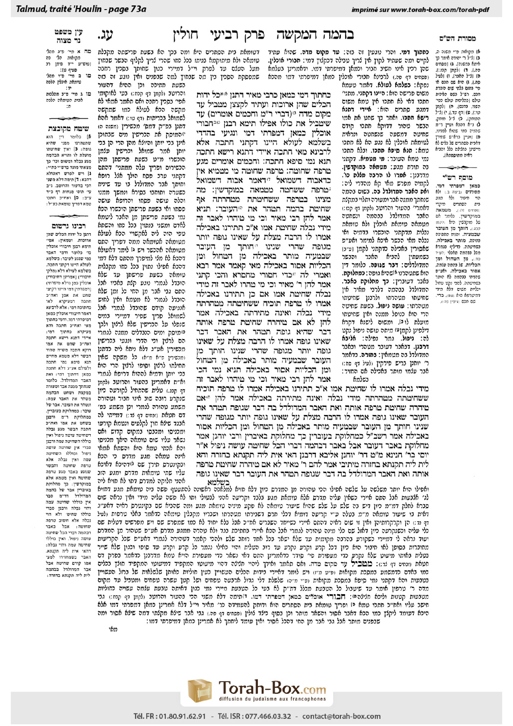 Torah-Box scan of Chullin 73a