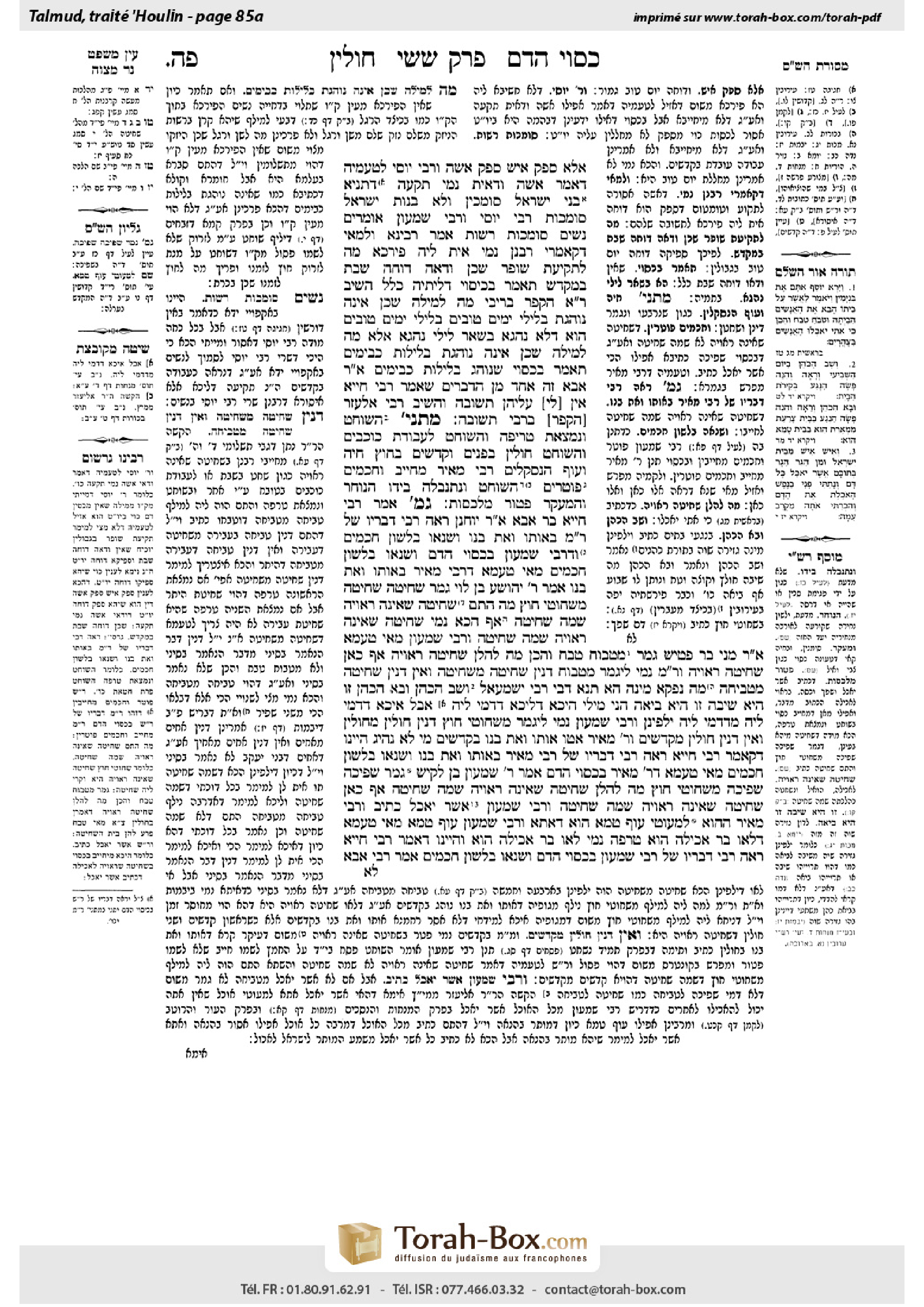 Torah-Box scan of Chullin 85a