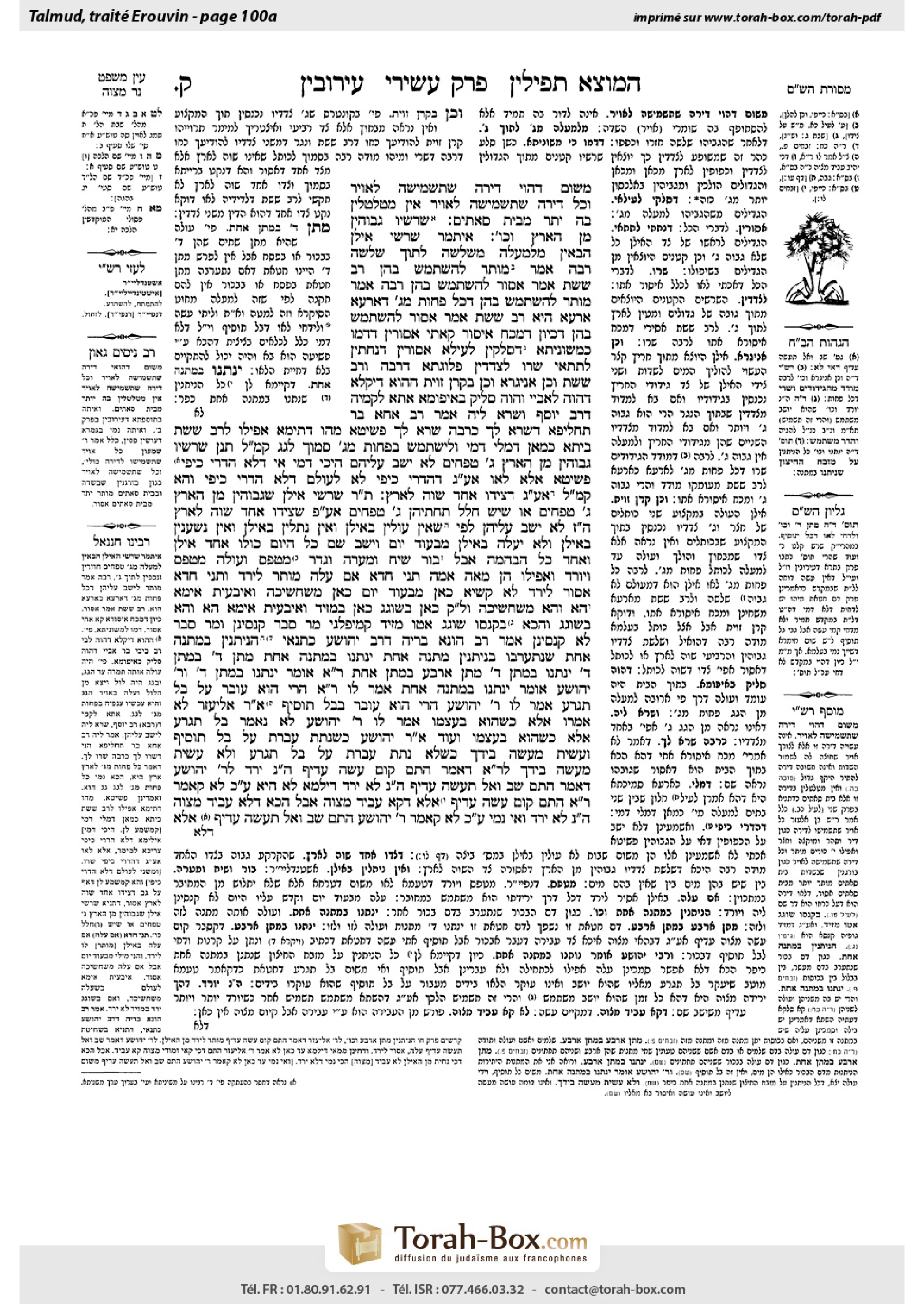 Torah-Box scan of Eruvin 100a