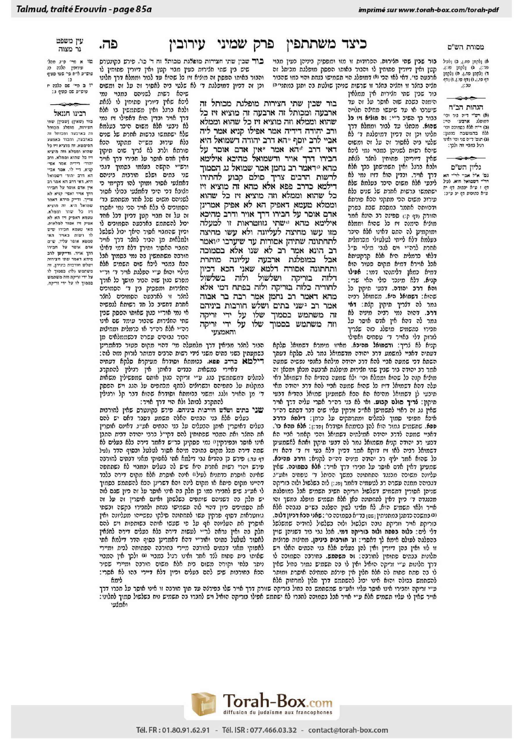 Torah-Box scan of Eruvin 85a
