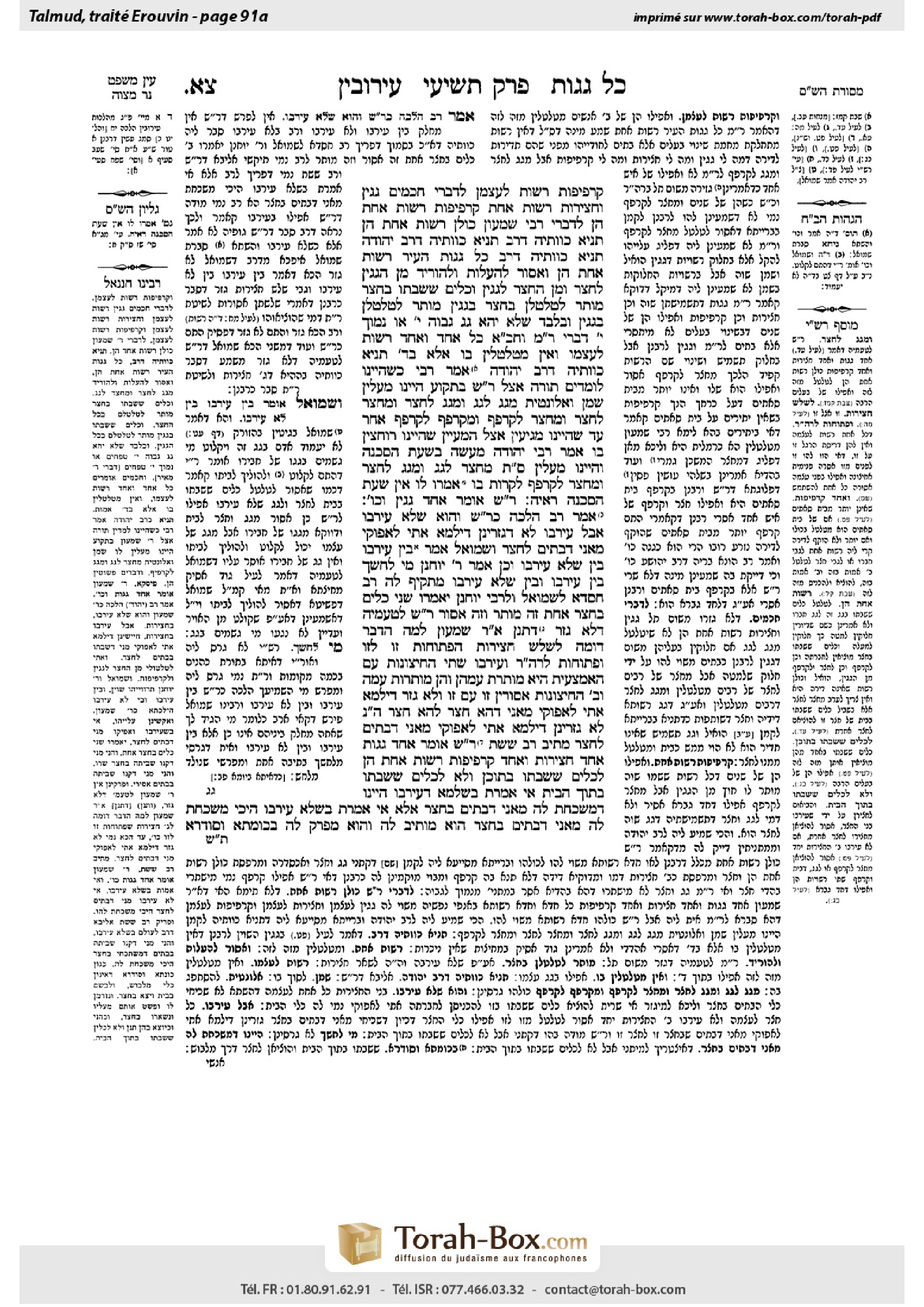 Torah-Box scan of Eruvin 91a