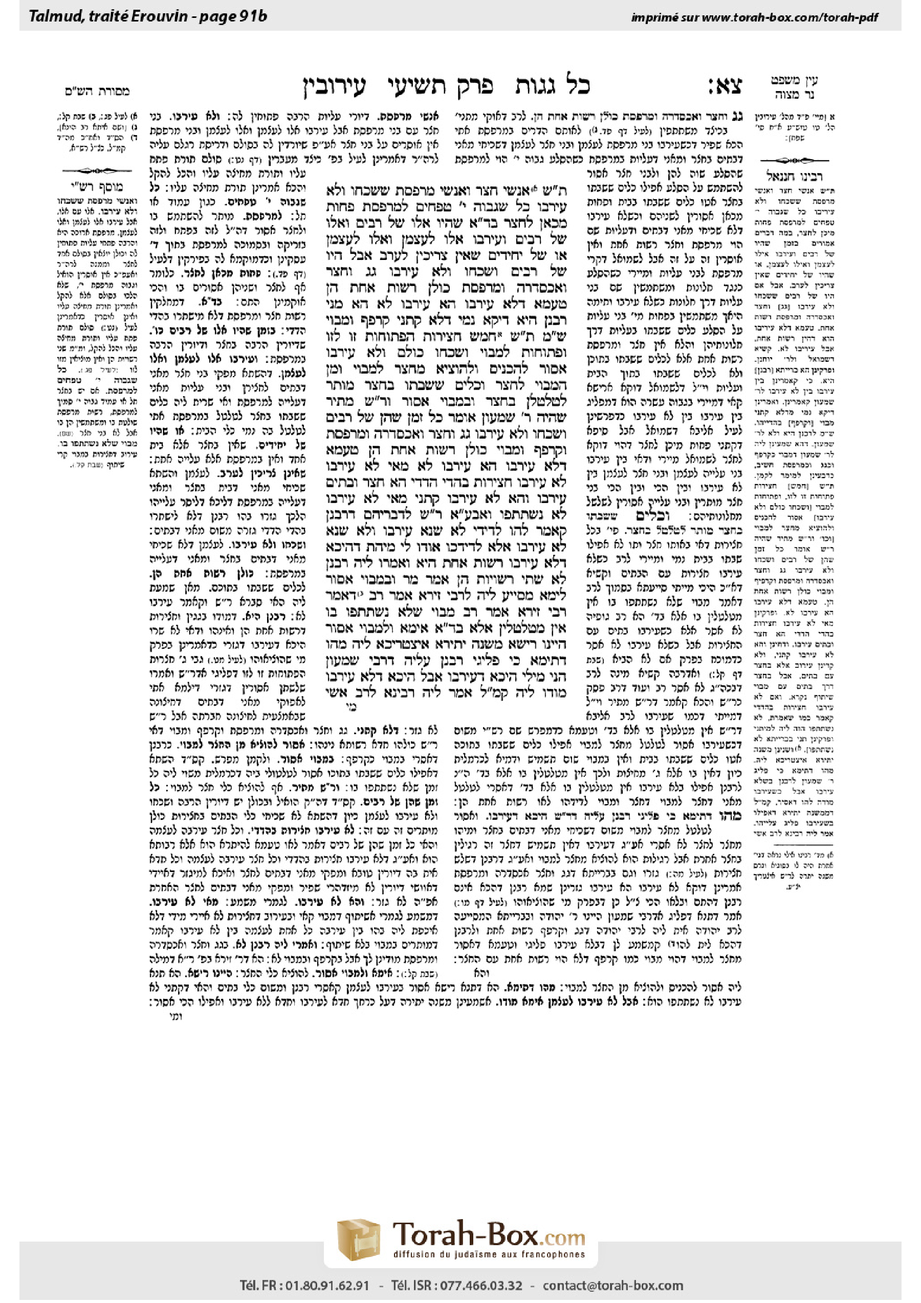 Torah-Box scan of Eruvin 91b
