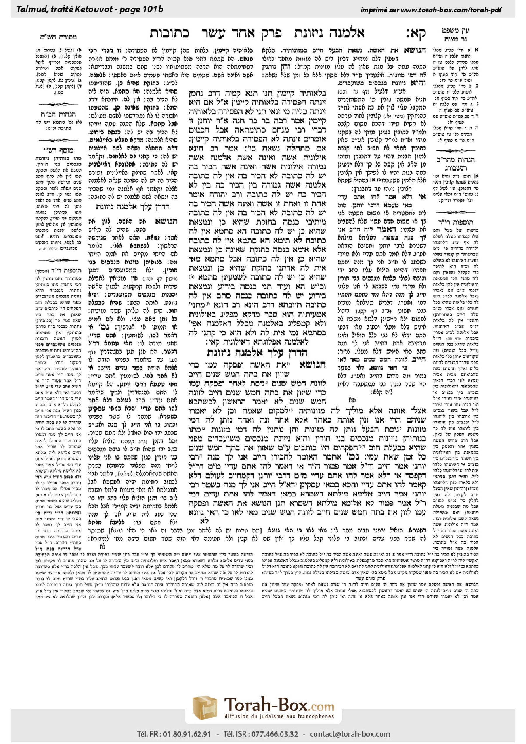Torah-Box scan of Ketubot 101b