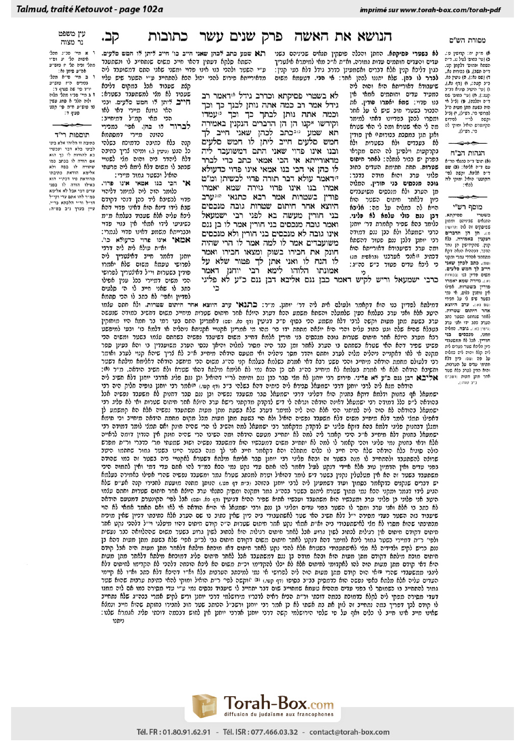 Torah-Box scan of Ketubot 102a