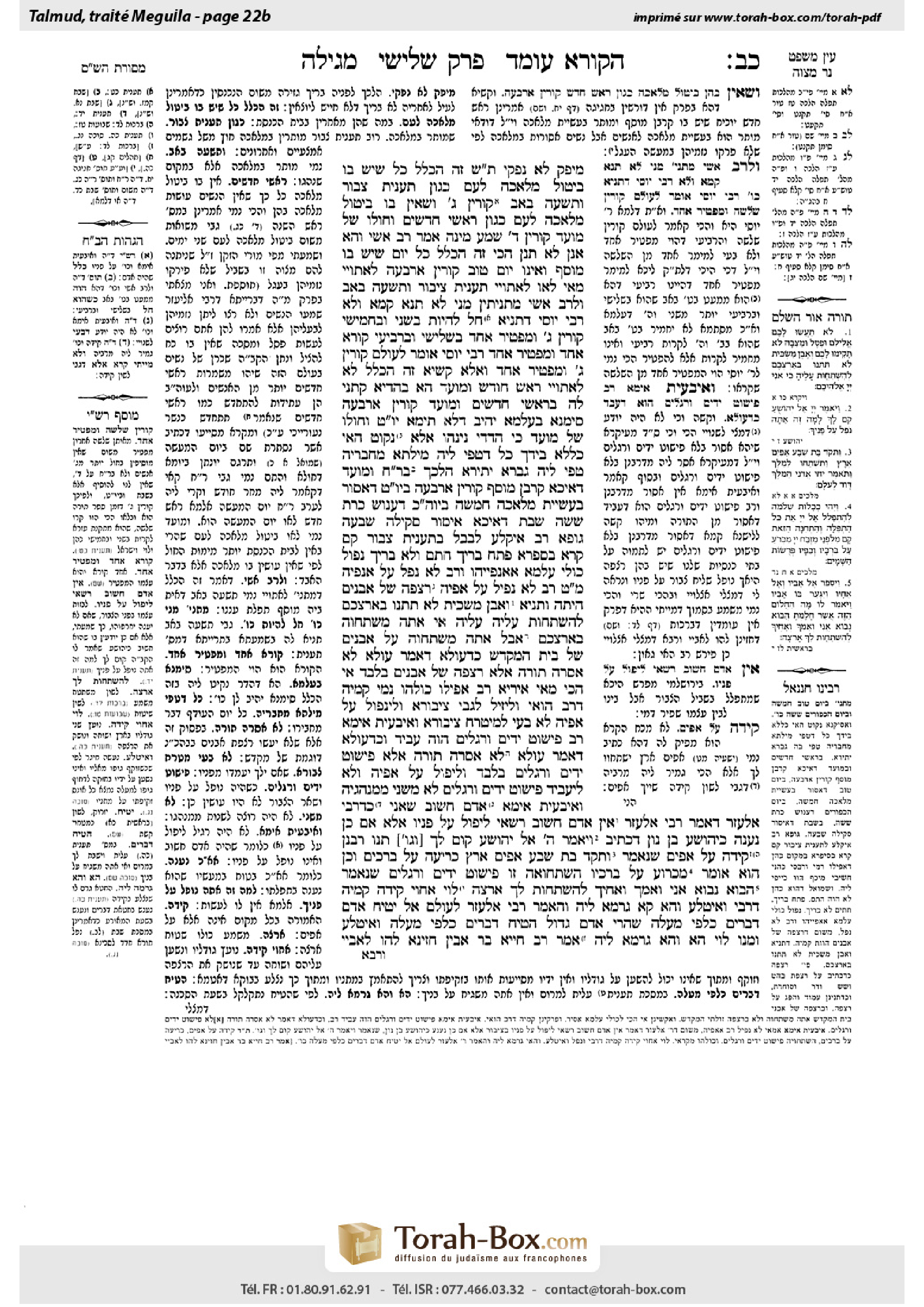 Torah-Box scan of Megillah 22b