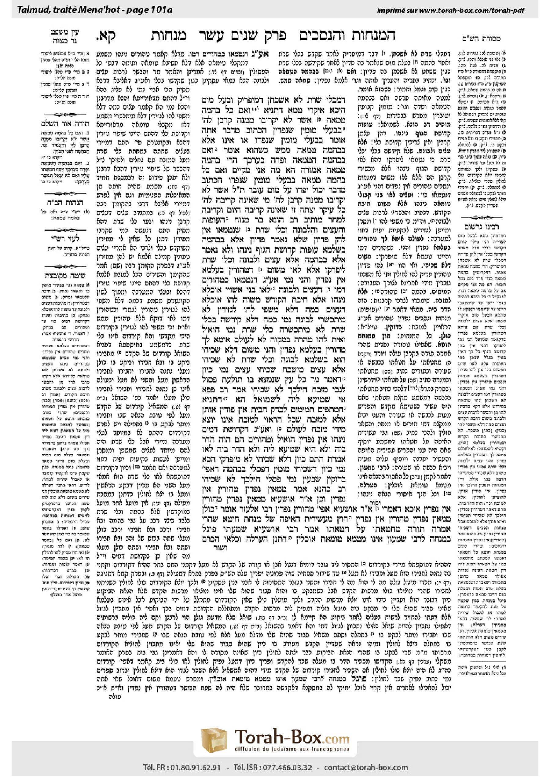 Torah-Box scan of Menachot 101a