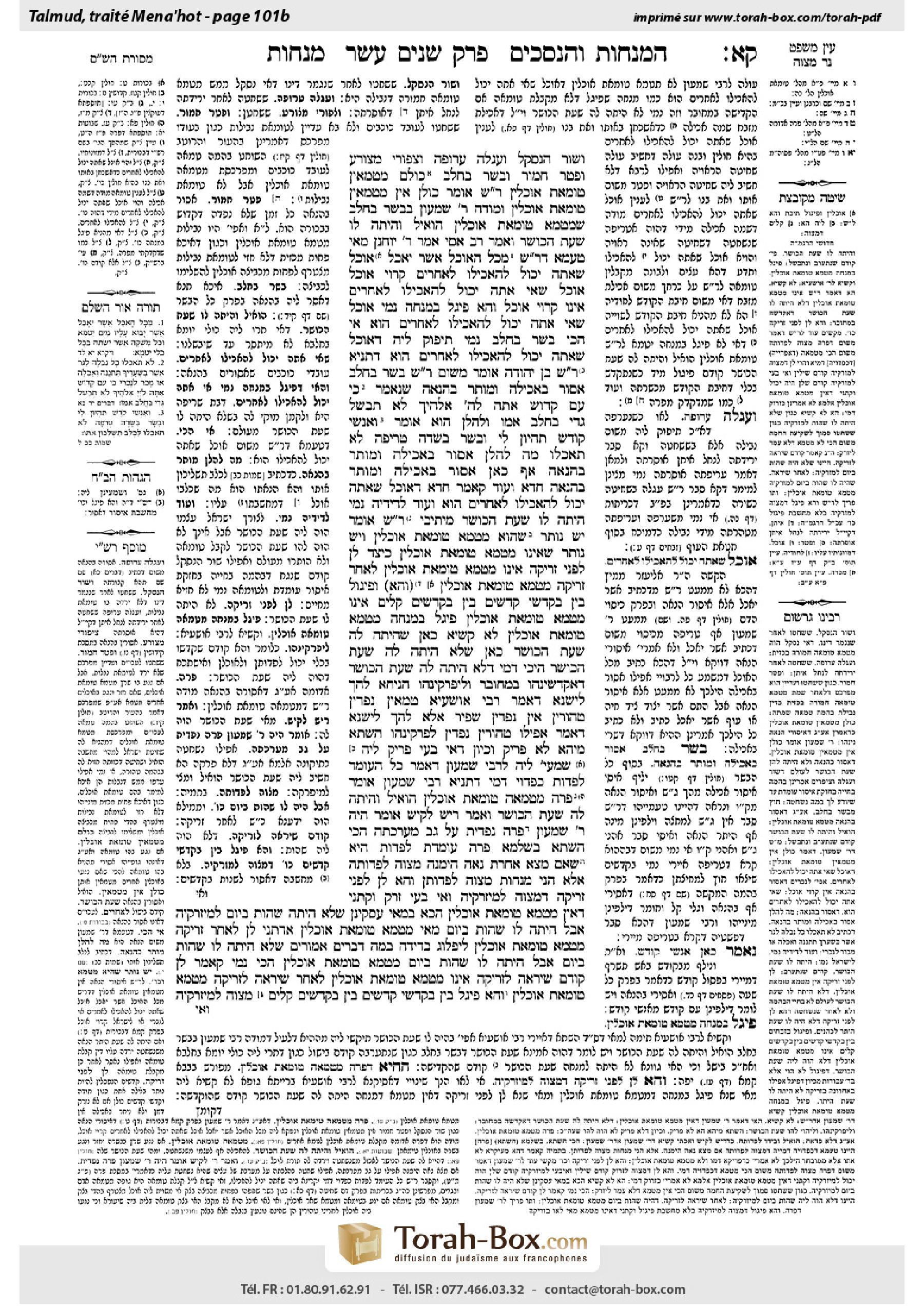Torah-Box scan of Menachot 101b
