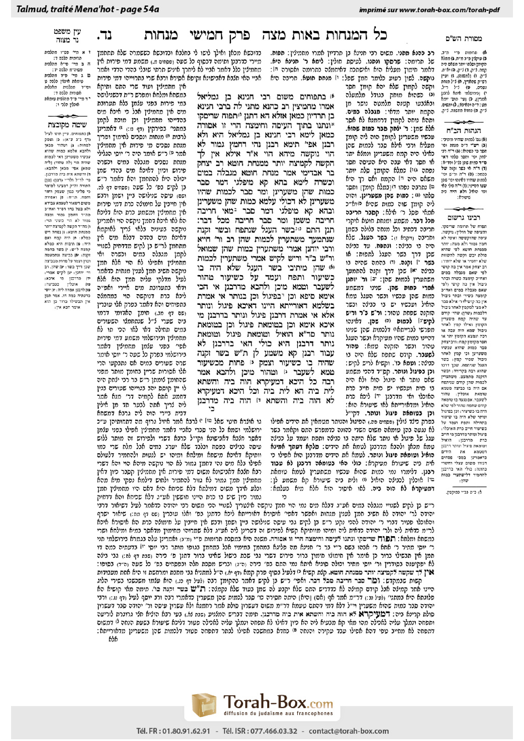 Torah-Box scan of Menachot 54a