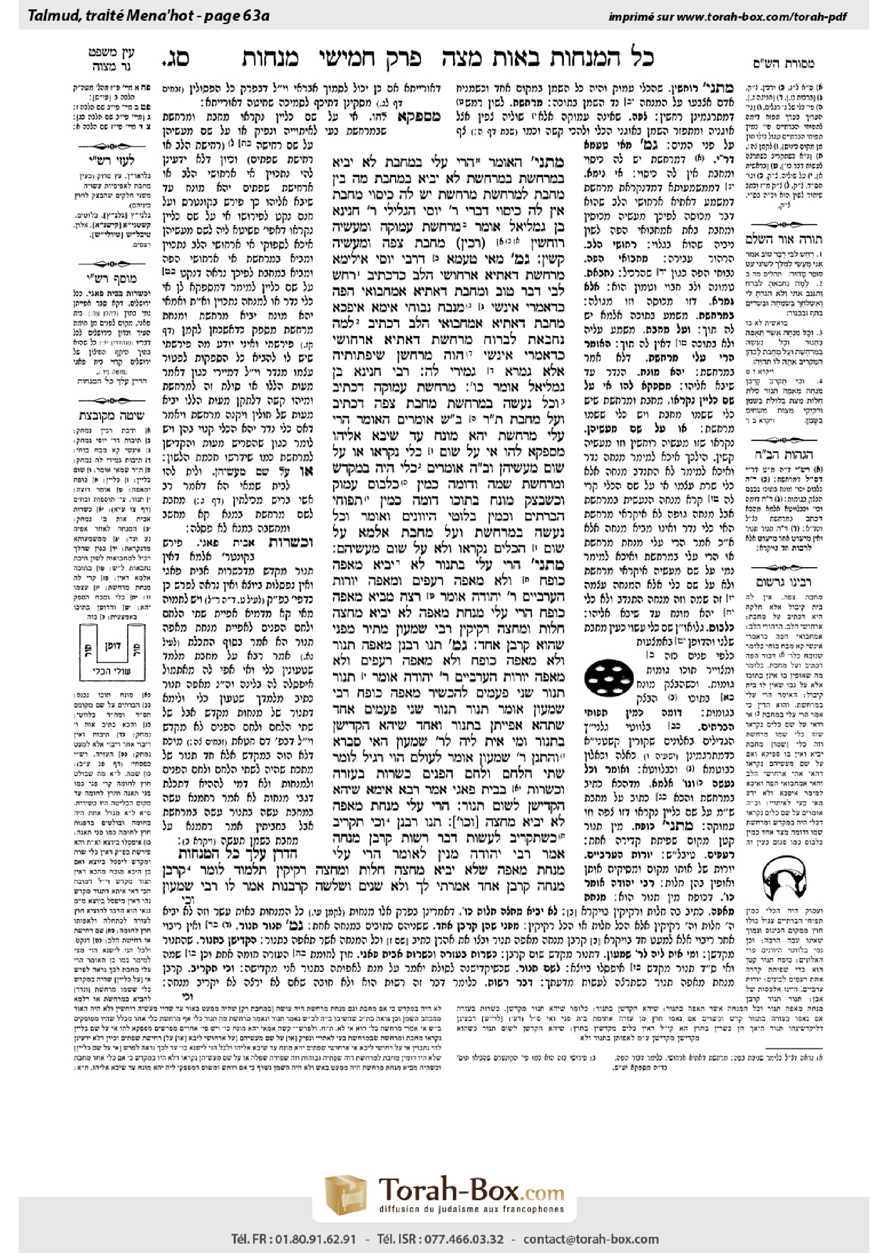 Torah-Box scan of Menachot 63a