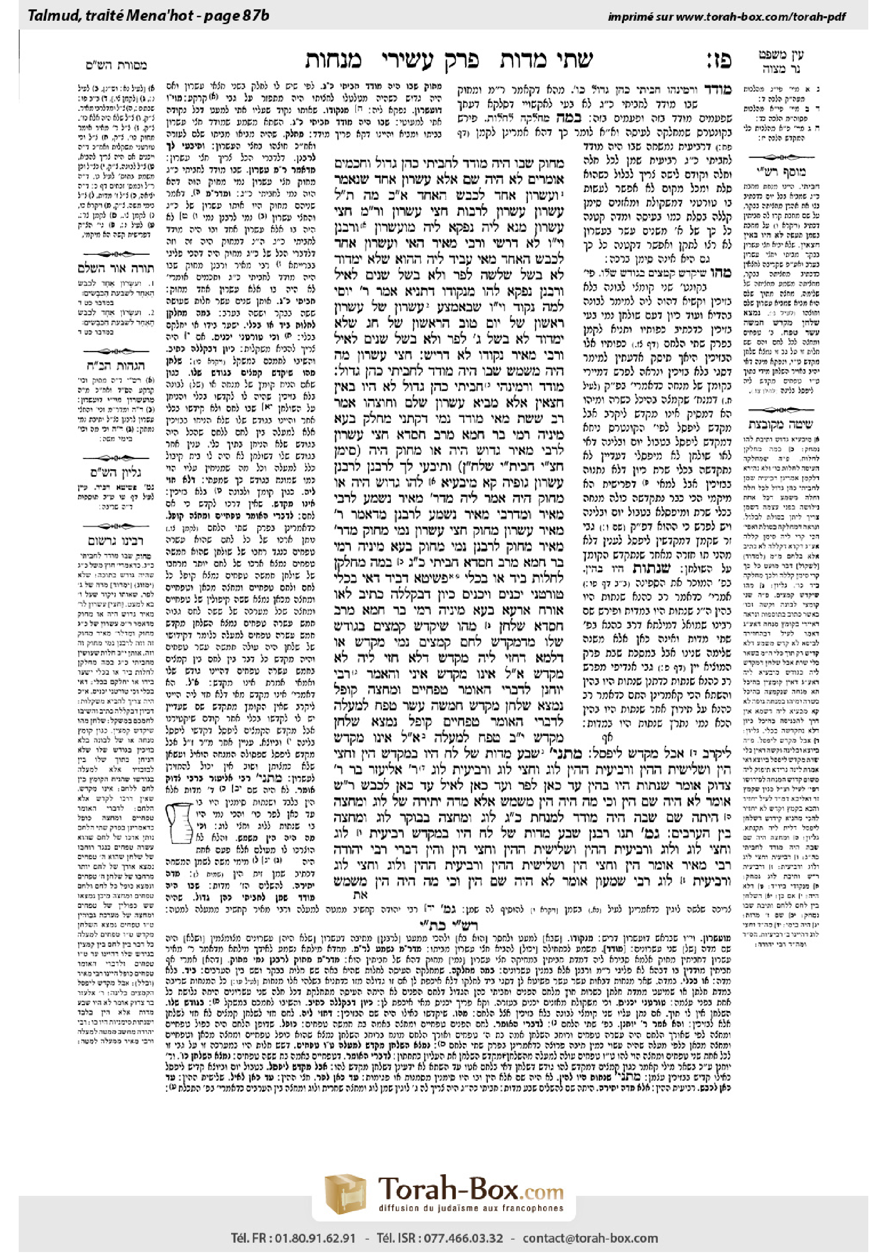 Torah-Box scan of Menachot 87b