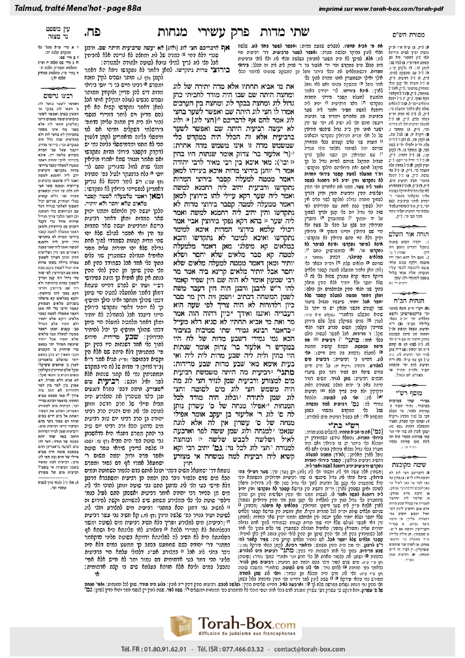 Torah-Box scan of Menachot 88a