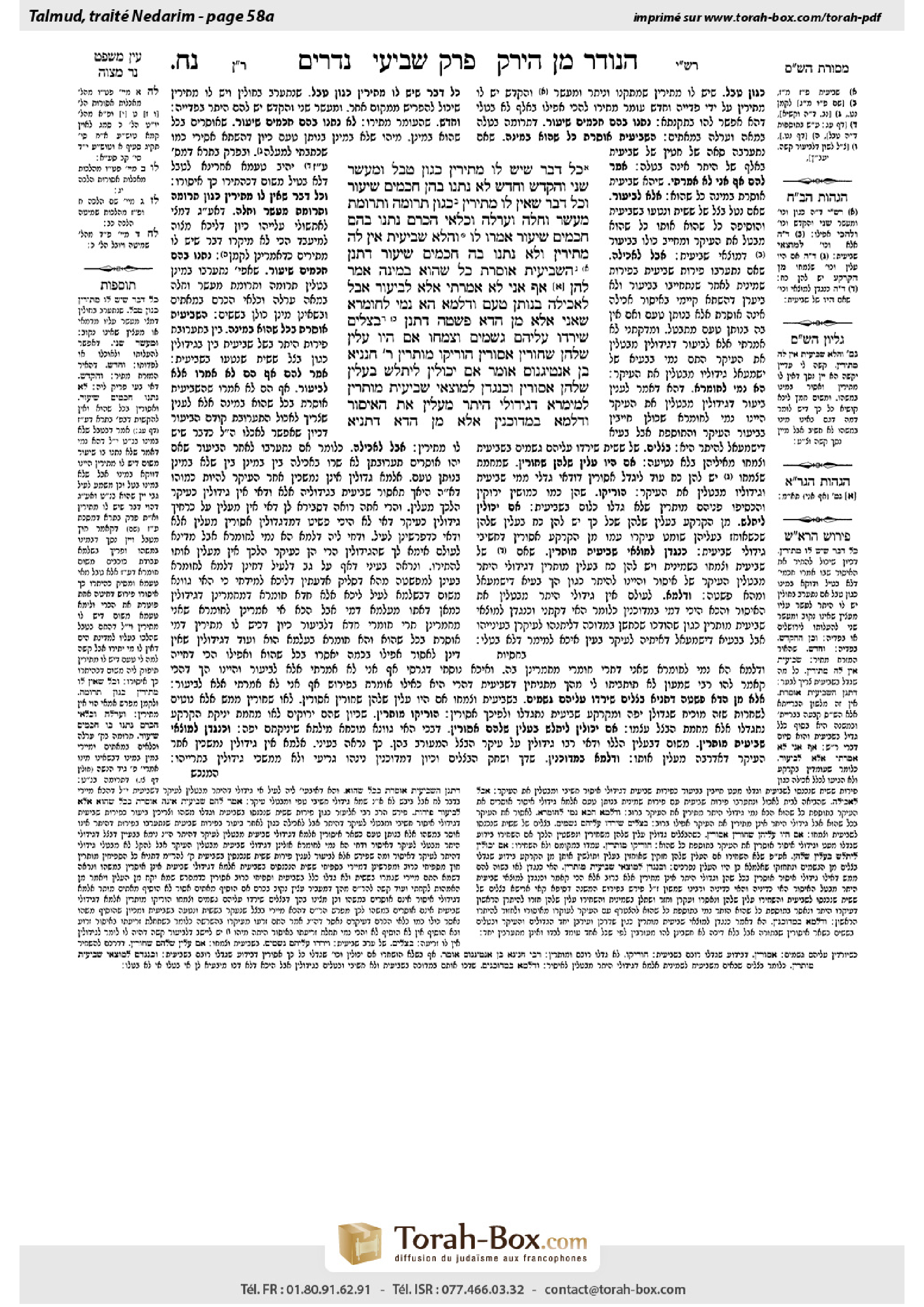 Torah-Box scan of Nedarim 58a