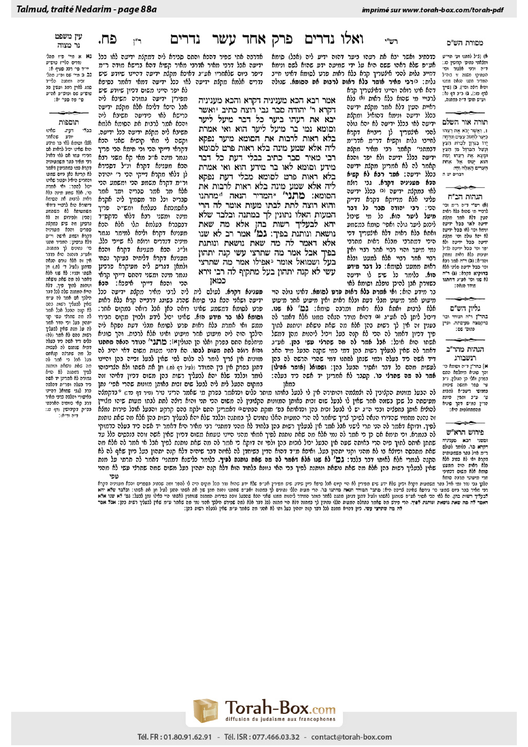 Torah-Box scan of Nedarim 88a