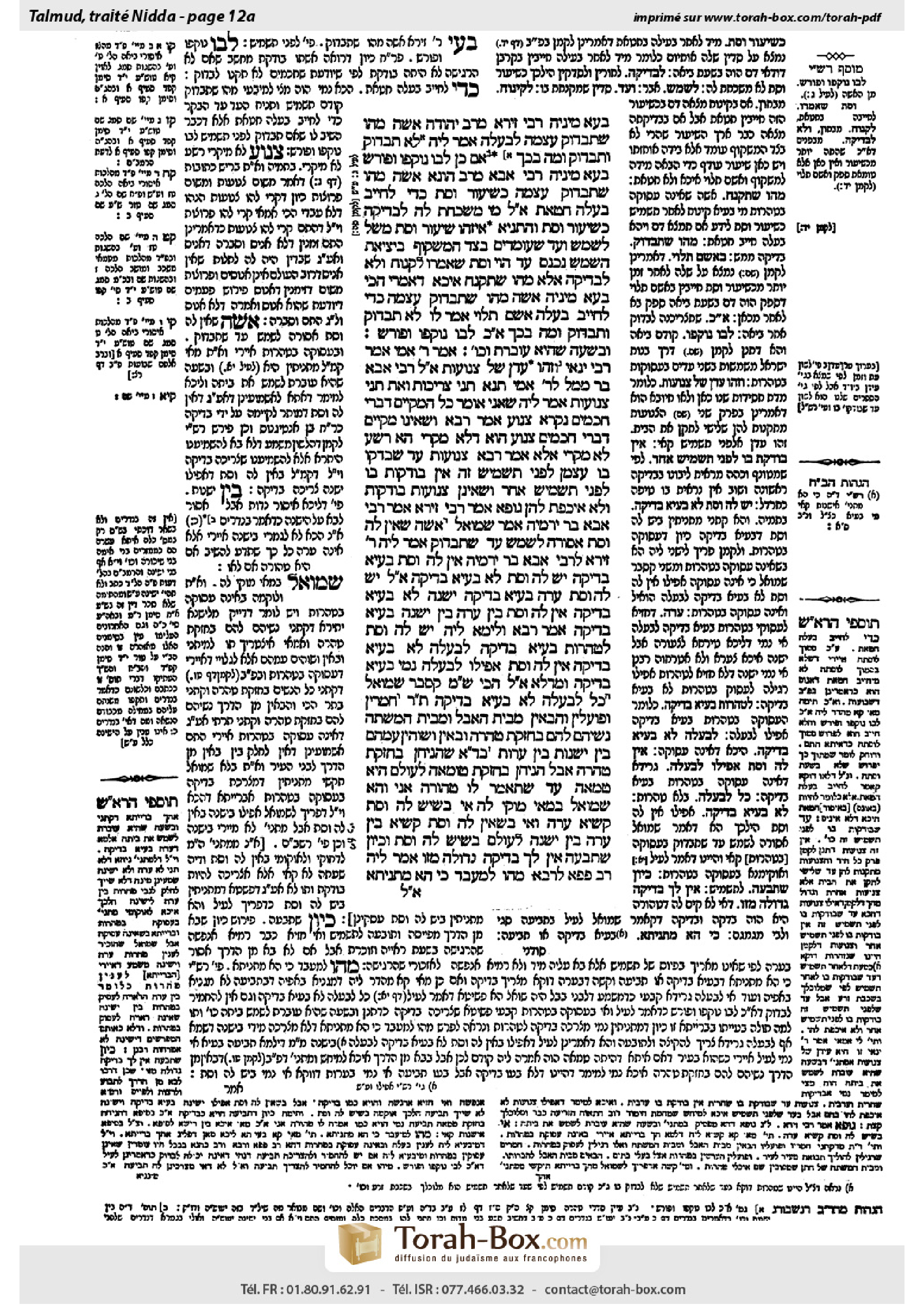 Torah-Box scan of Niddah 12a