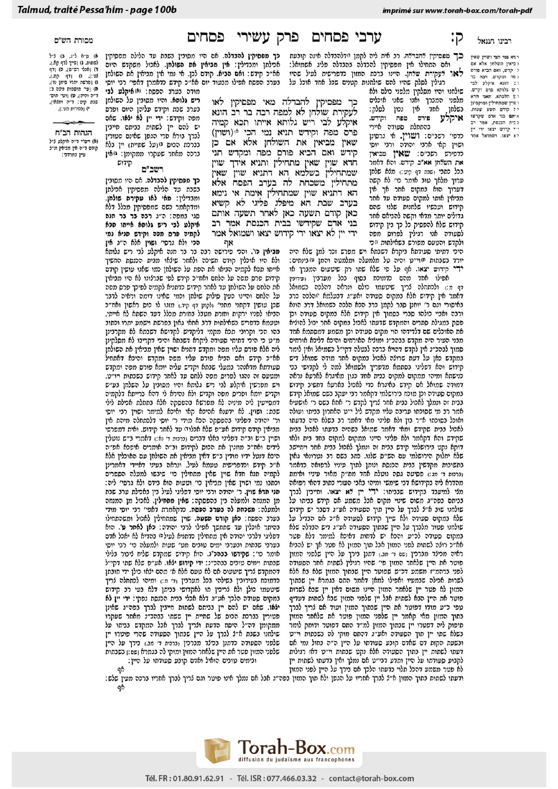 Torah-Box scan of Pesachim 100b