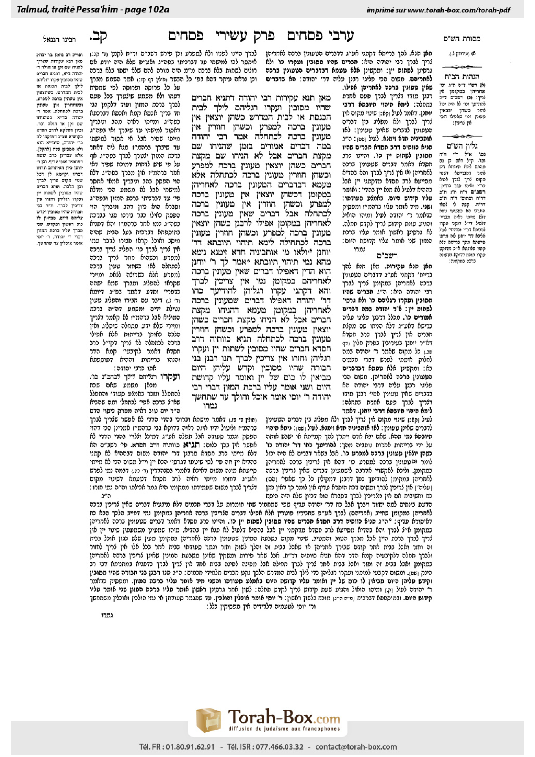 Torah-Box scan of Pesachim 102a