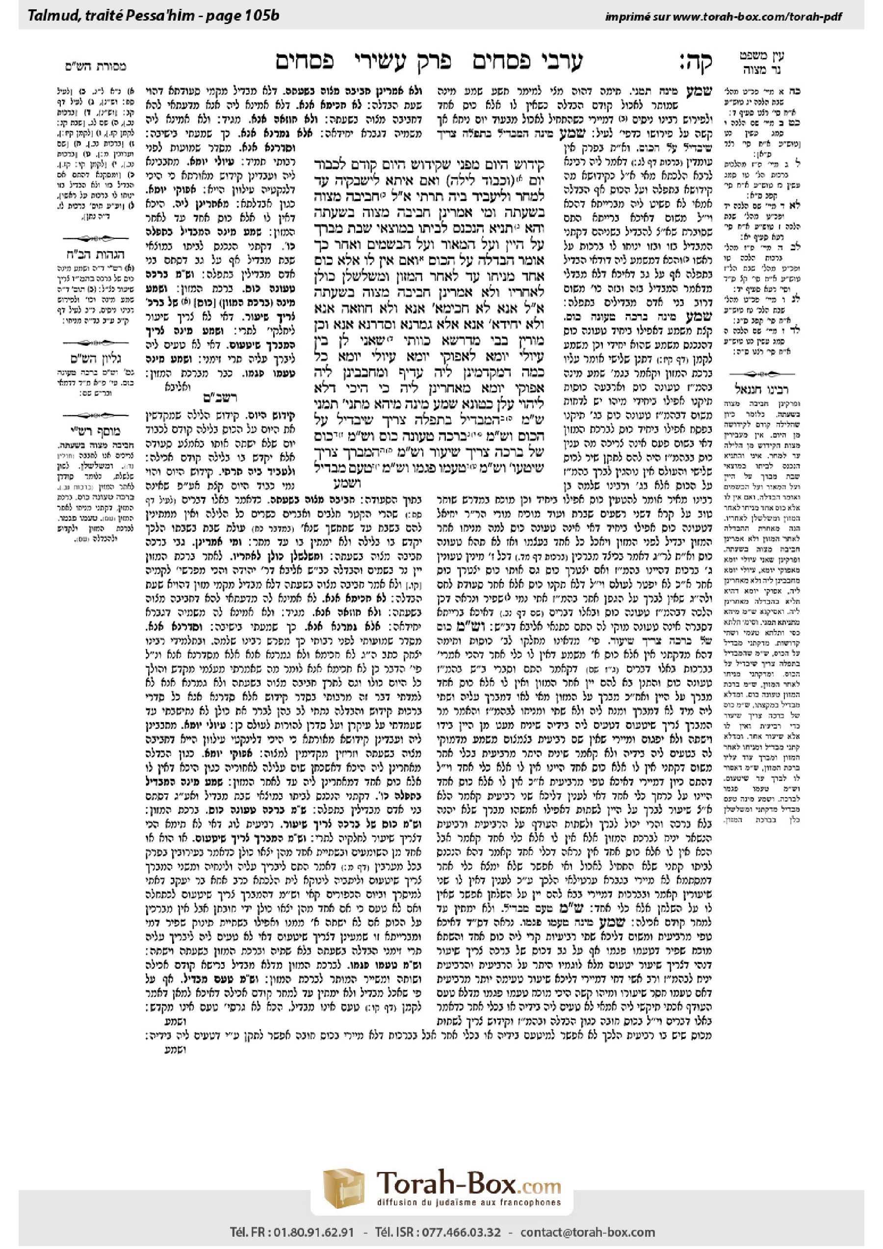 Torah-Box scan of Pesachim 105b