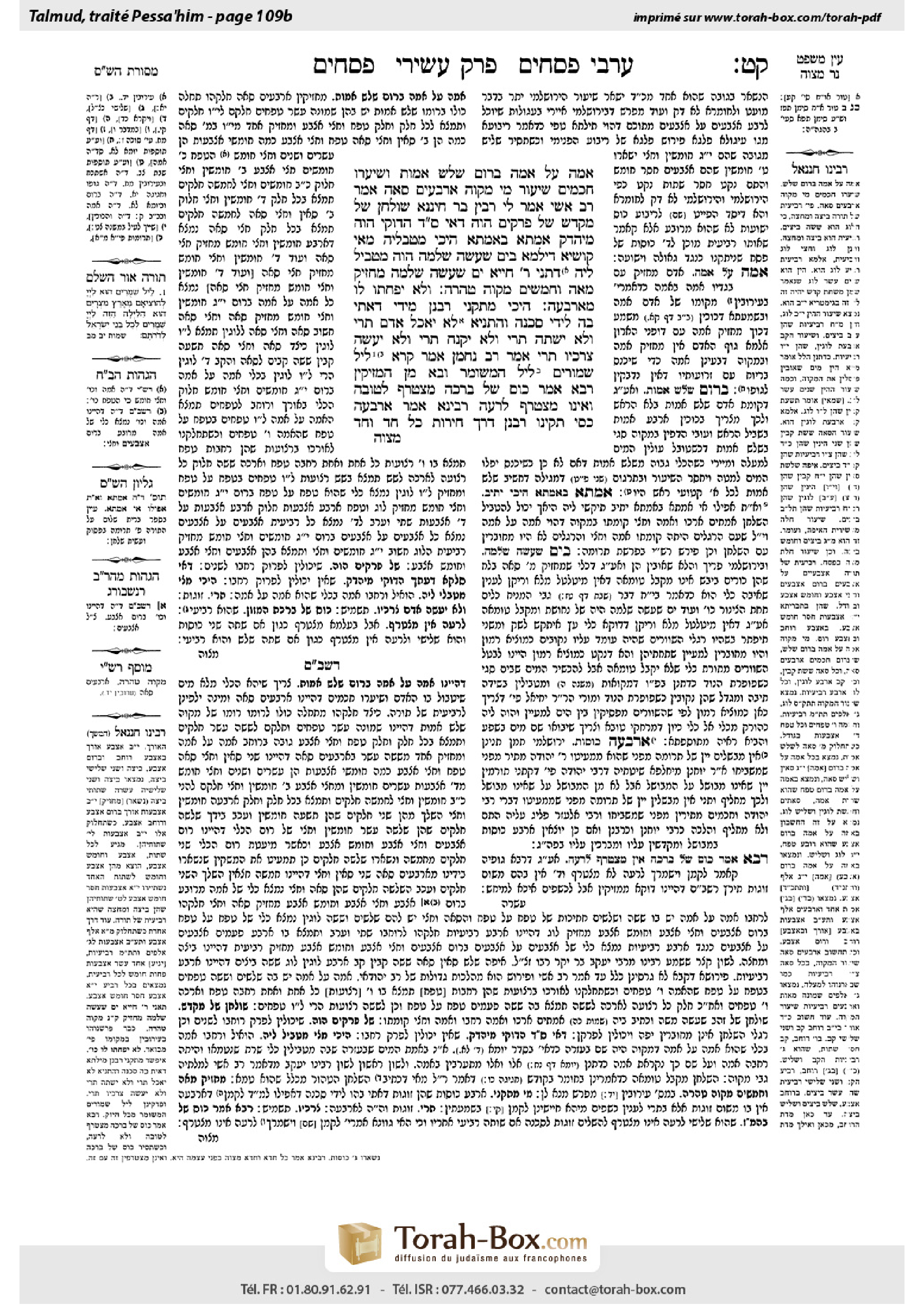 Torah-Box scan of Pesachim 109b
