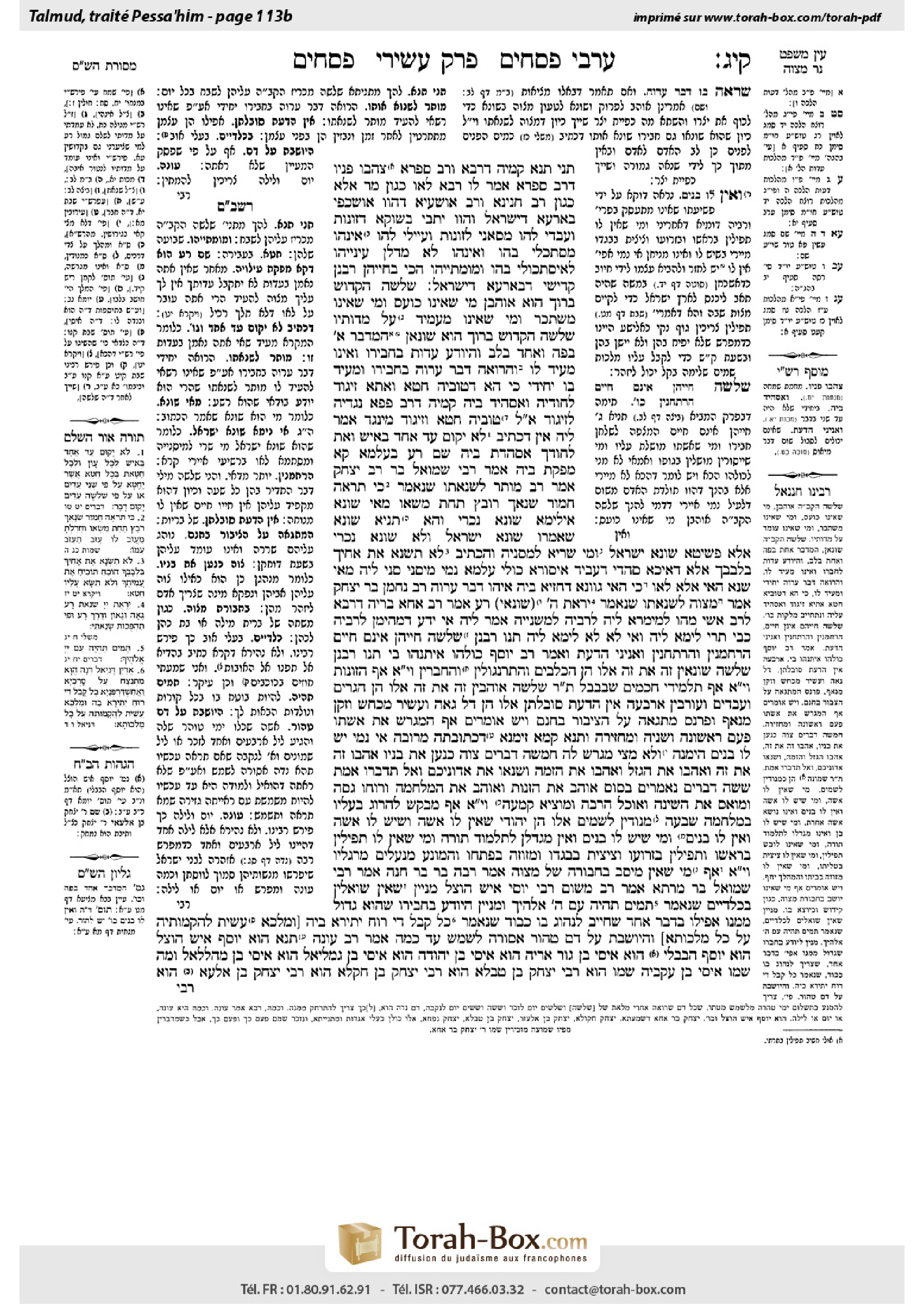 Torah-Box scan of Pesachim 113b