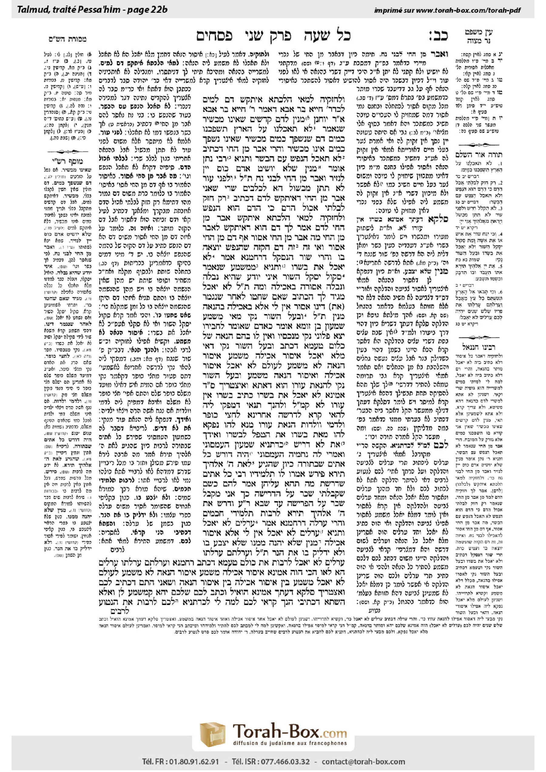 Torah-Box scan of Pesachim 22b