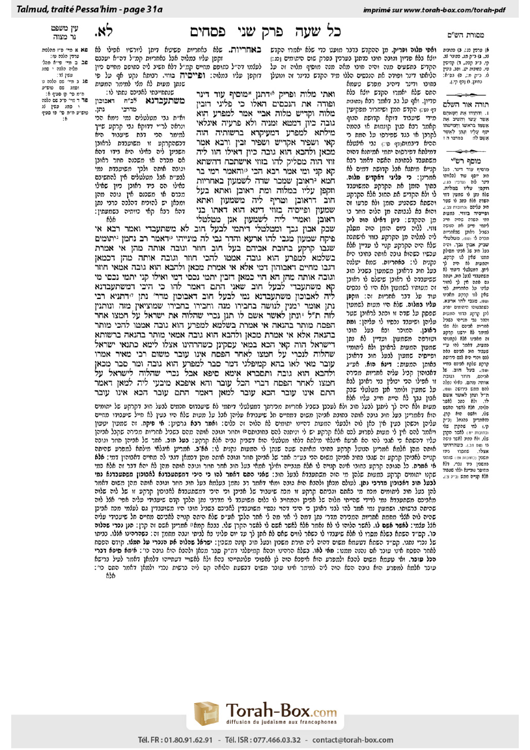 Torah-Box scan of Pesachim 31a