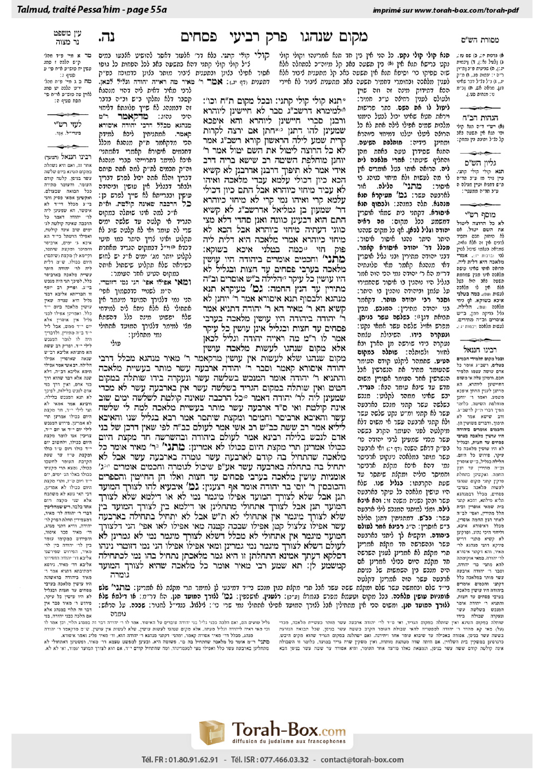 Torah-Box scan of Pesachim 55a