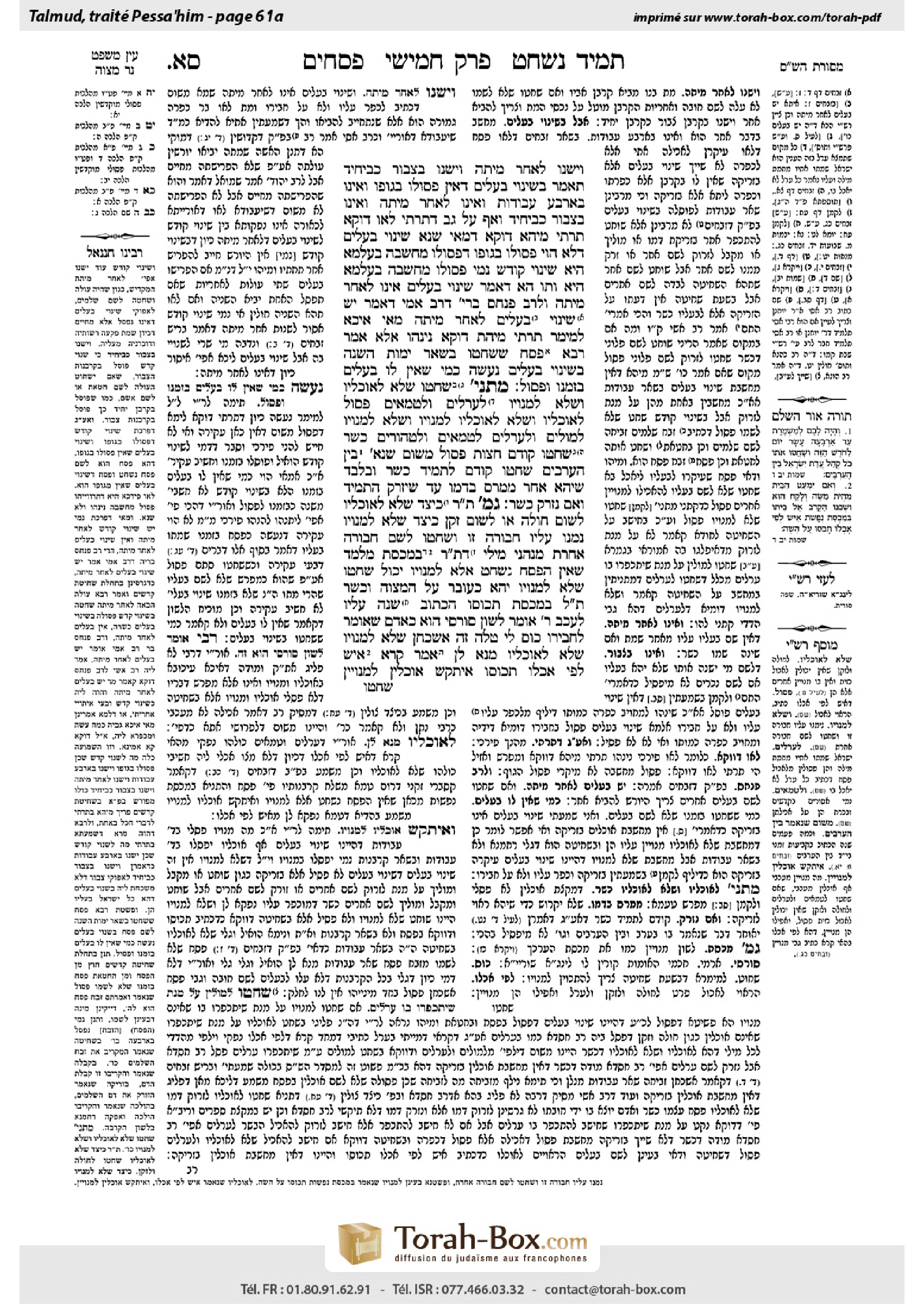 Torah-Box scan of Pesachim 61a
