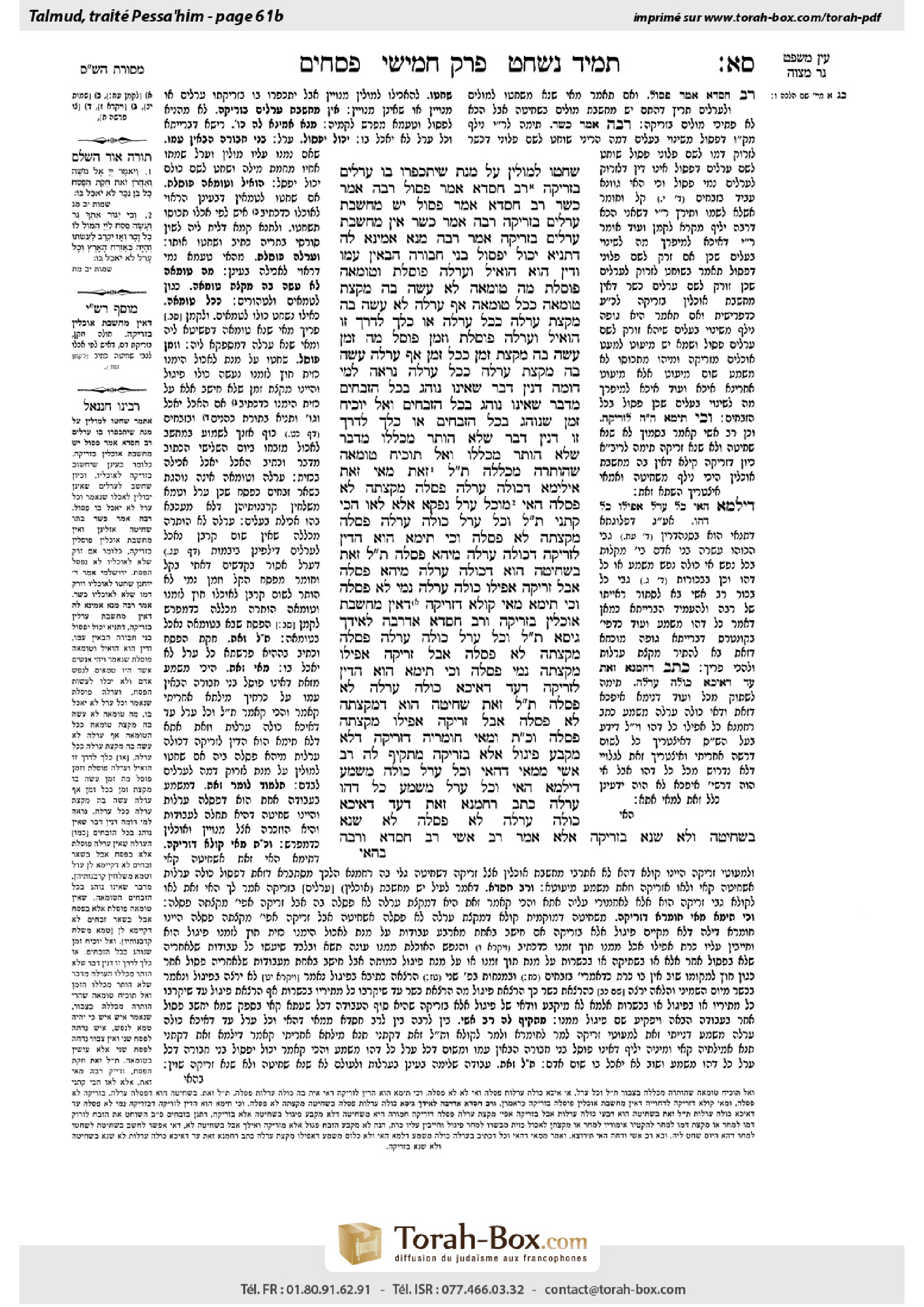 Torah-Box scan of Pesachim 61b