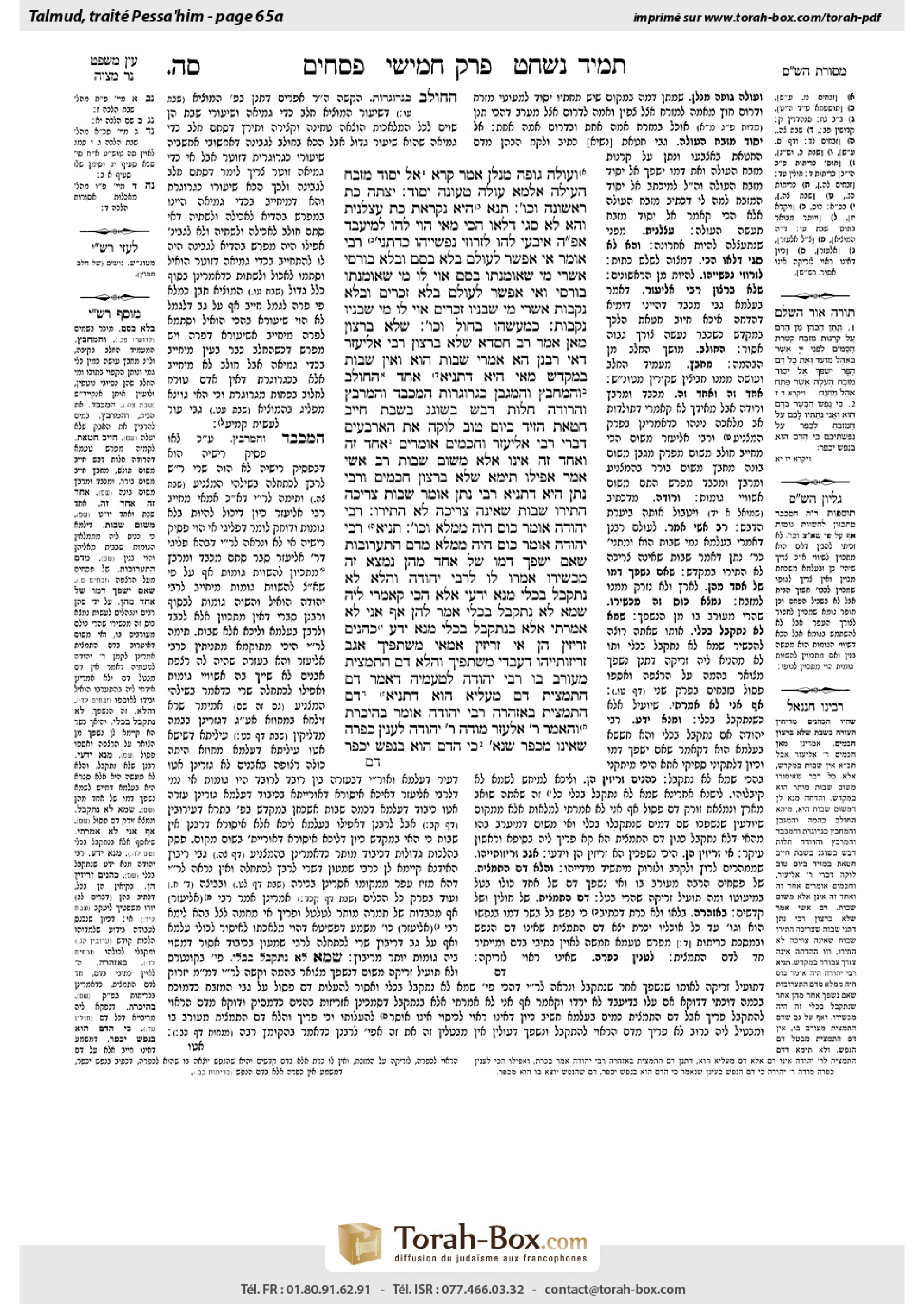 Torah-Box scan of Pesachim 65a