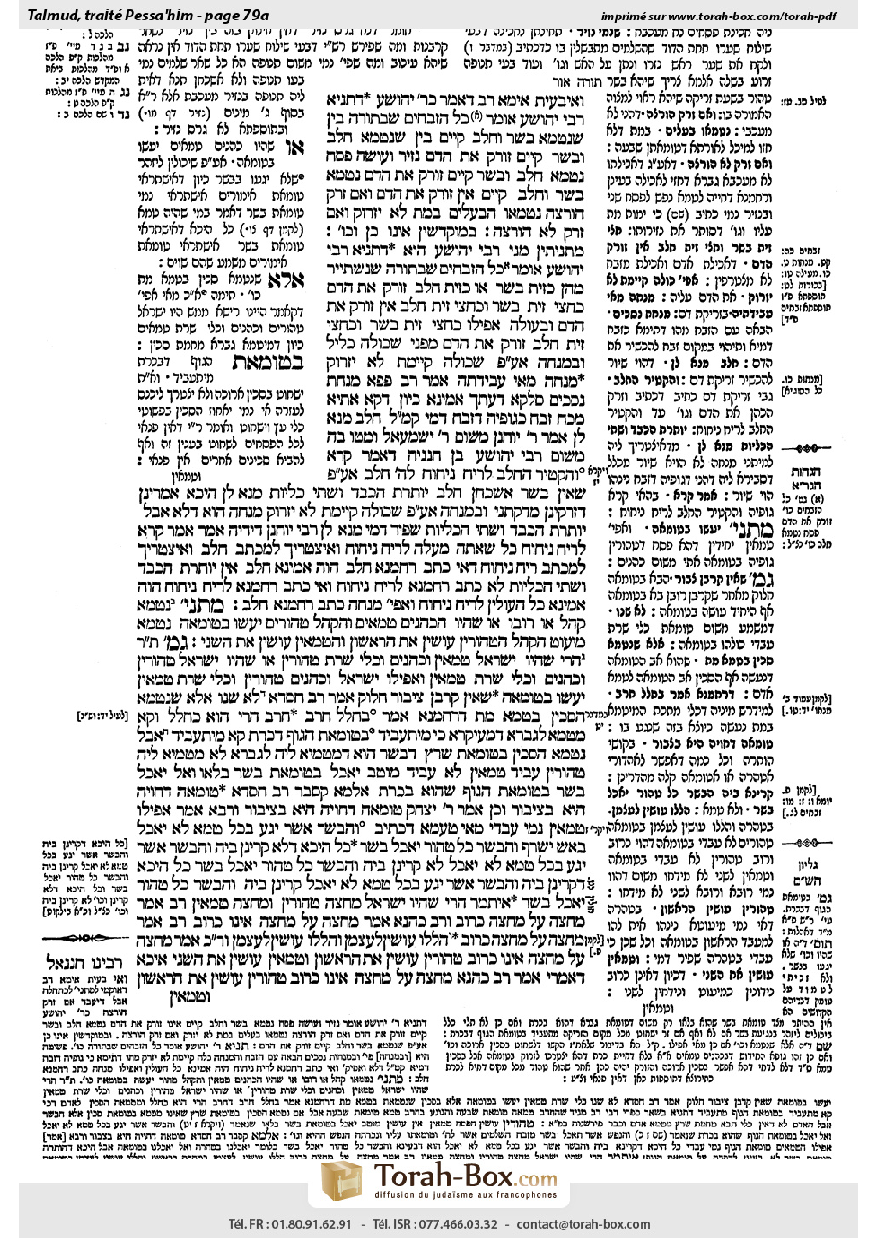 Torah-Box scan of Pesachim 79a