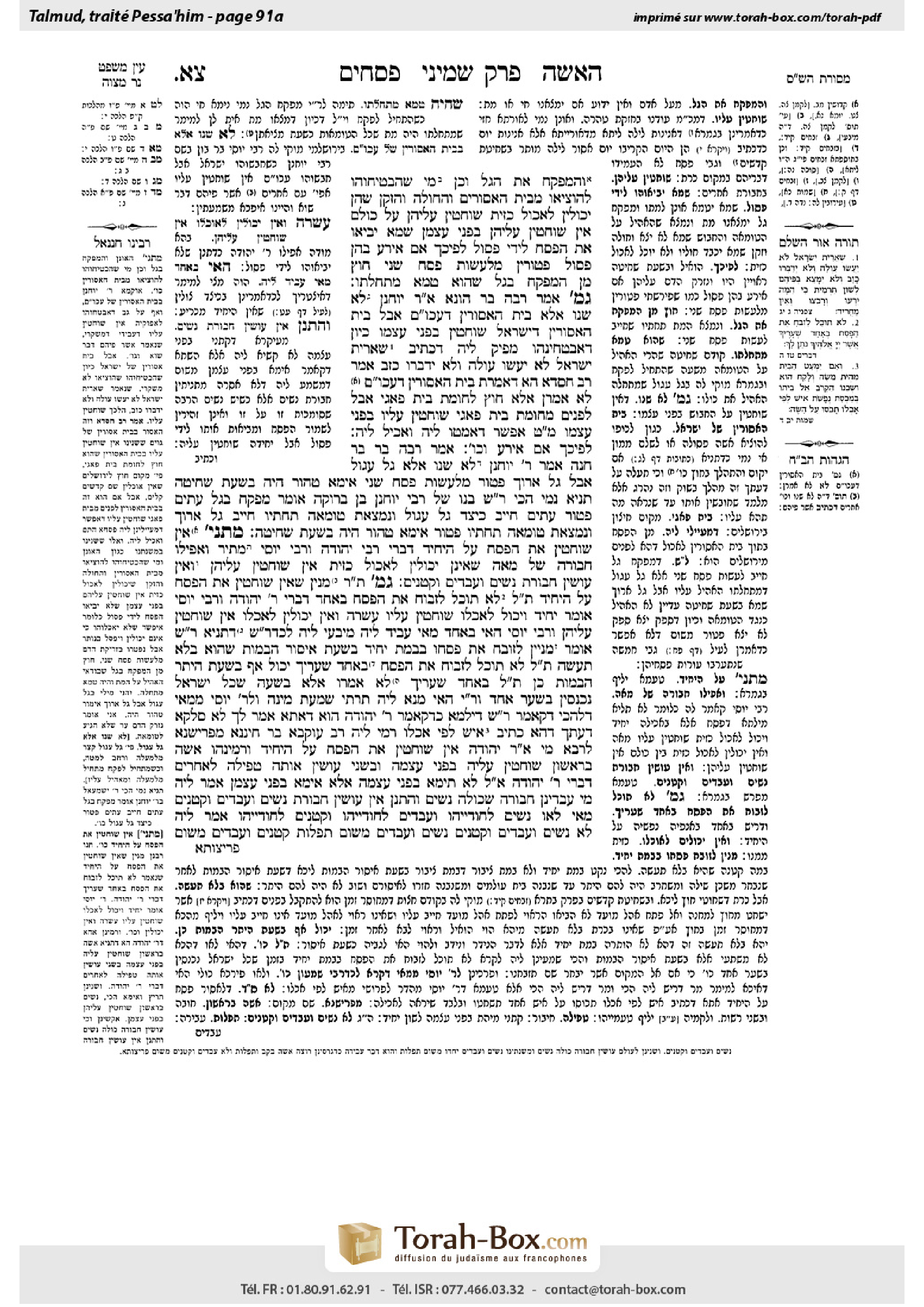 Torah-Box scan of Pesachim 91a