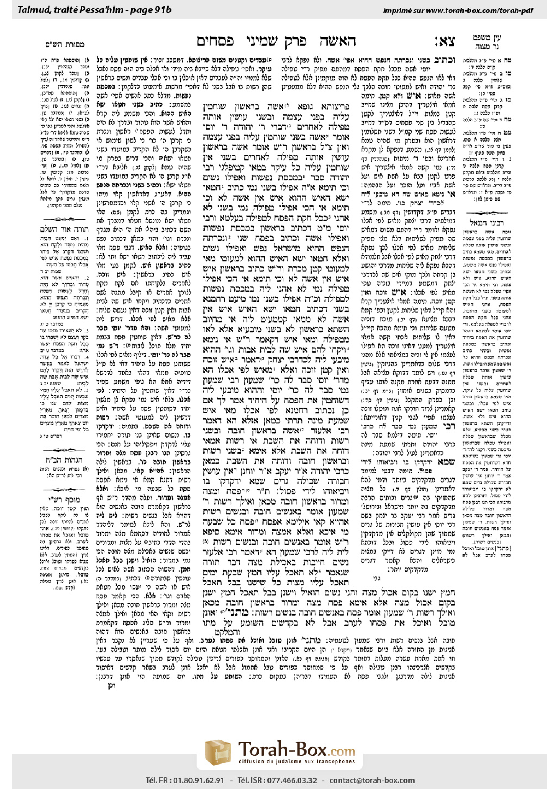 Torah-Box scan of Pesachim 91b