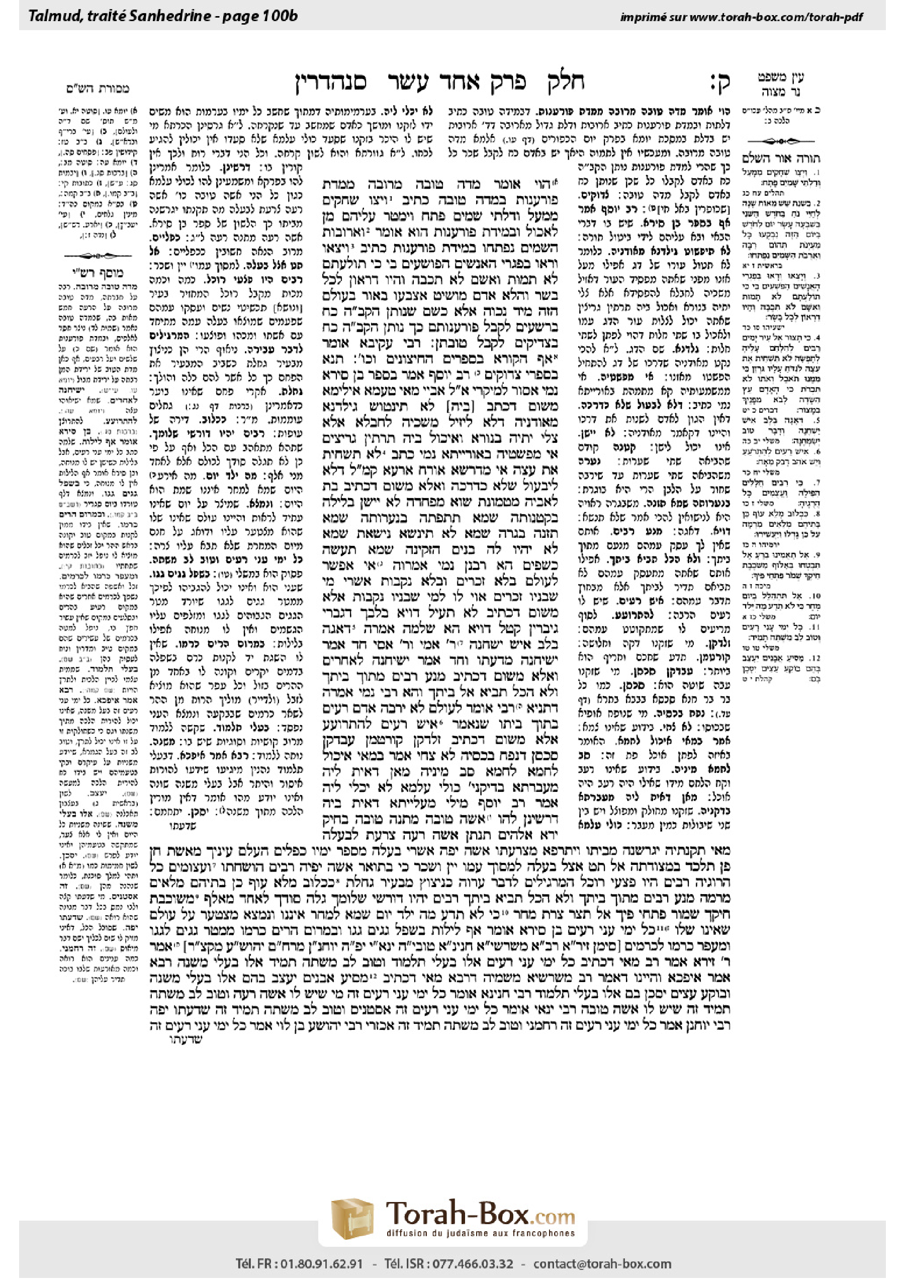 Torah-Box scan of Sanhedrin 100b